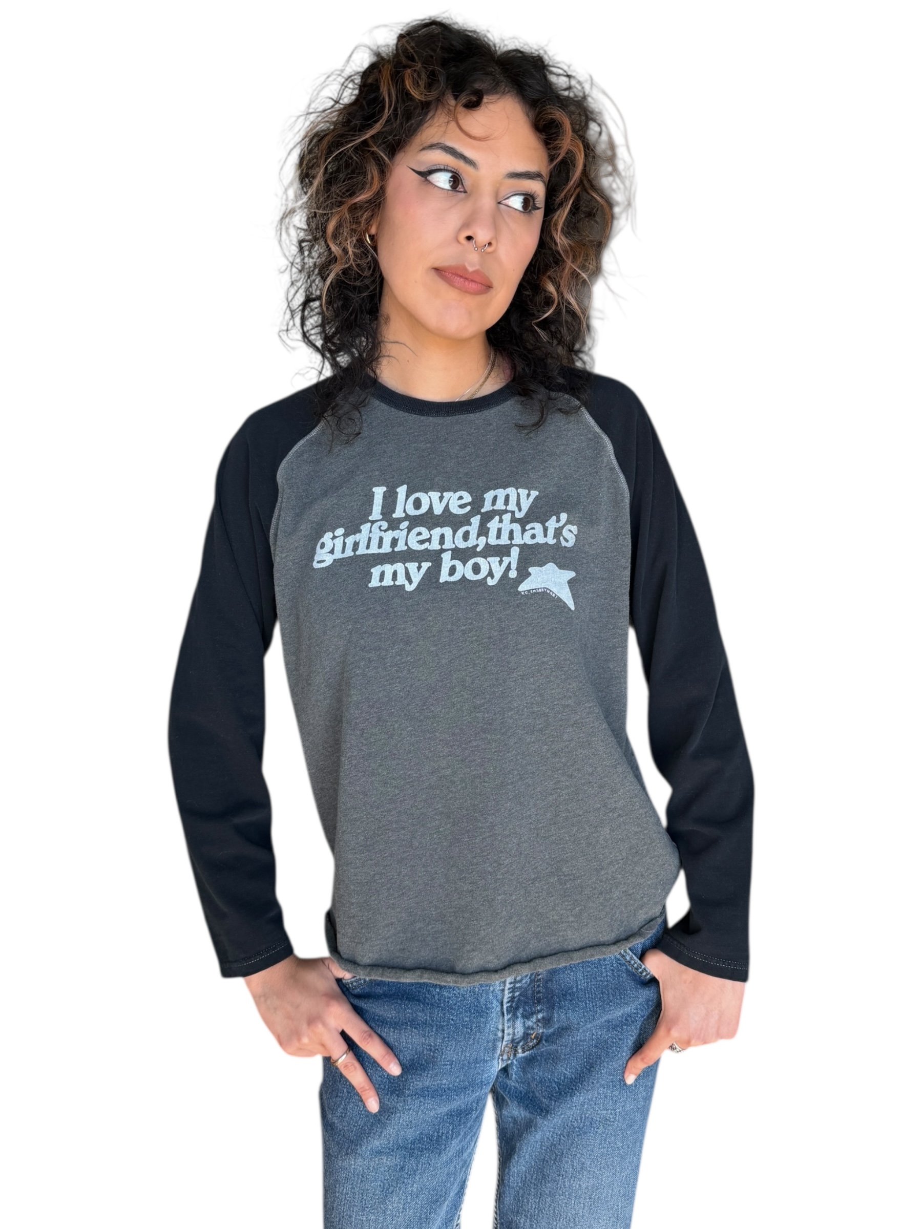 i love my girlfriend, that's my boy tee - m