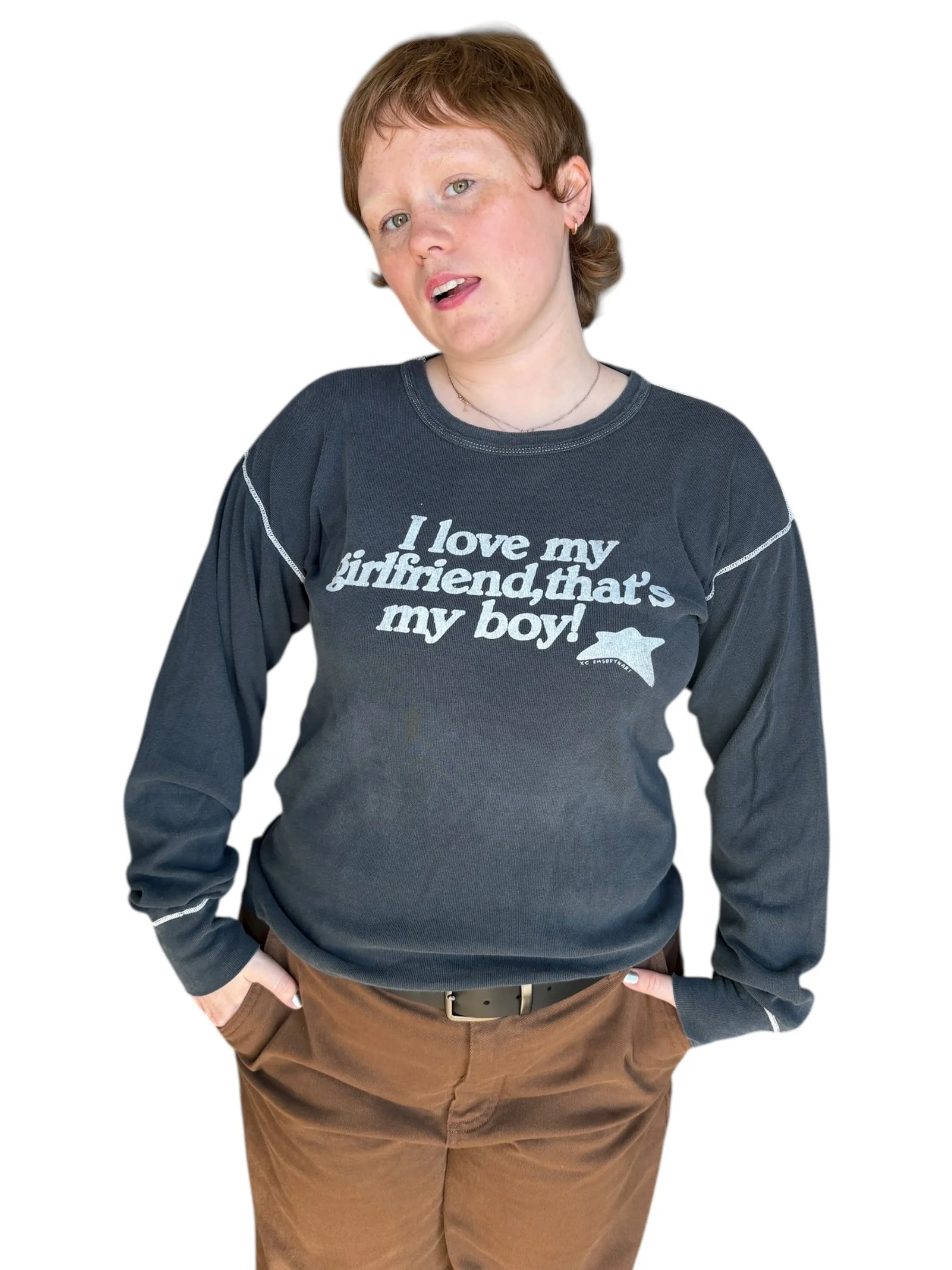 i love my girlfriend, that's my boy tee - m