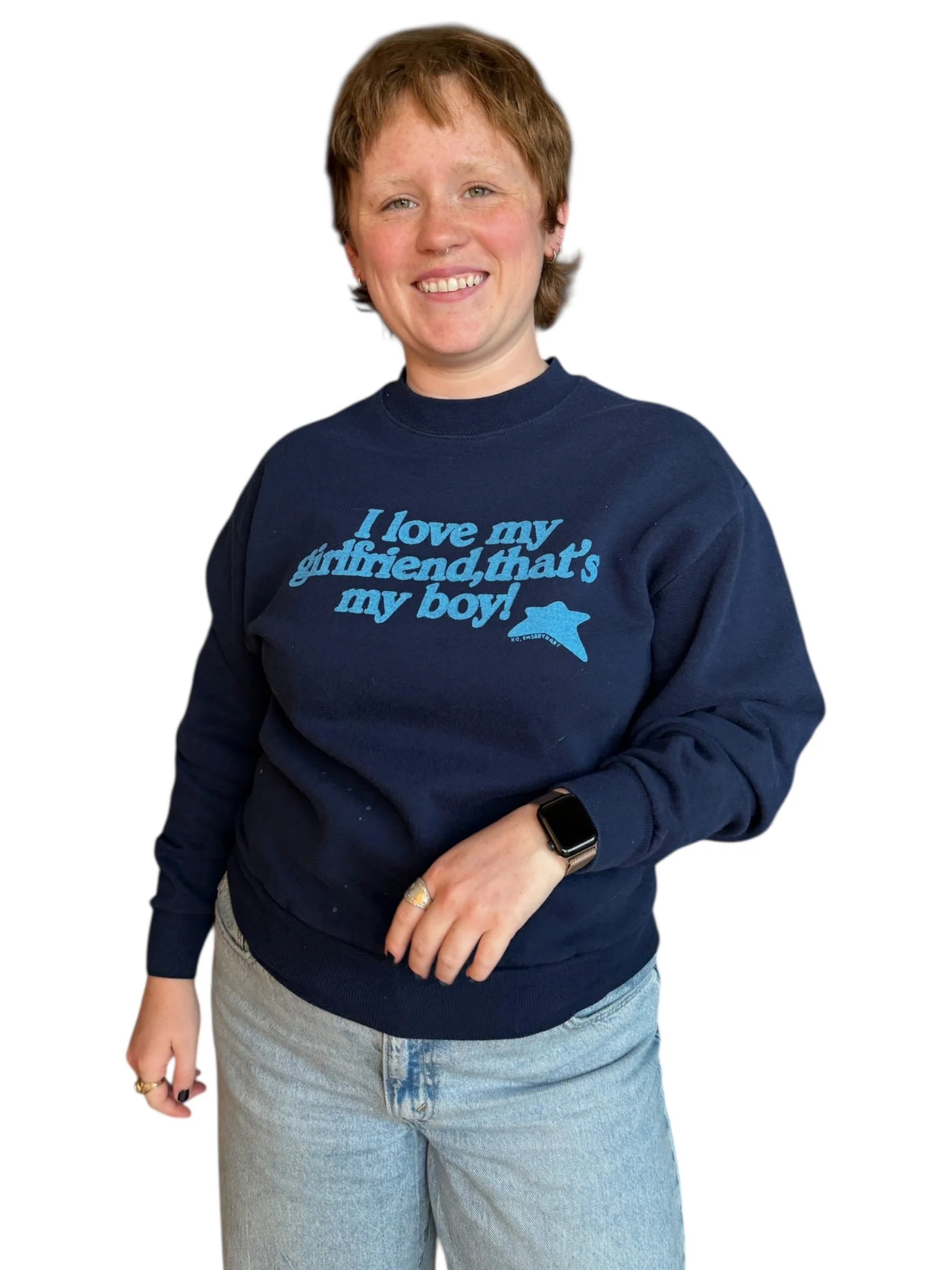 i love my girlfriend, that's my boyfriend sweatshirt - L