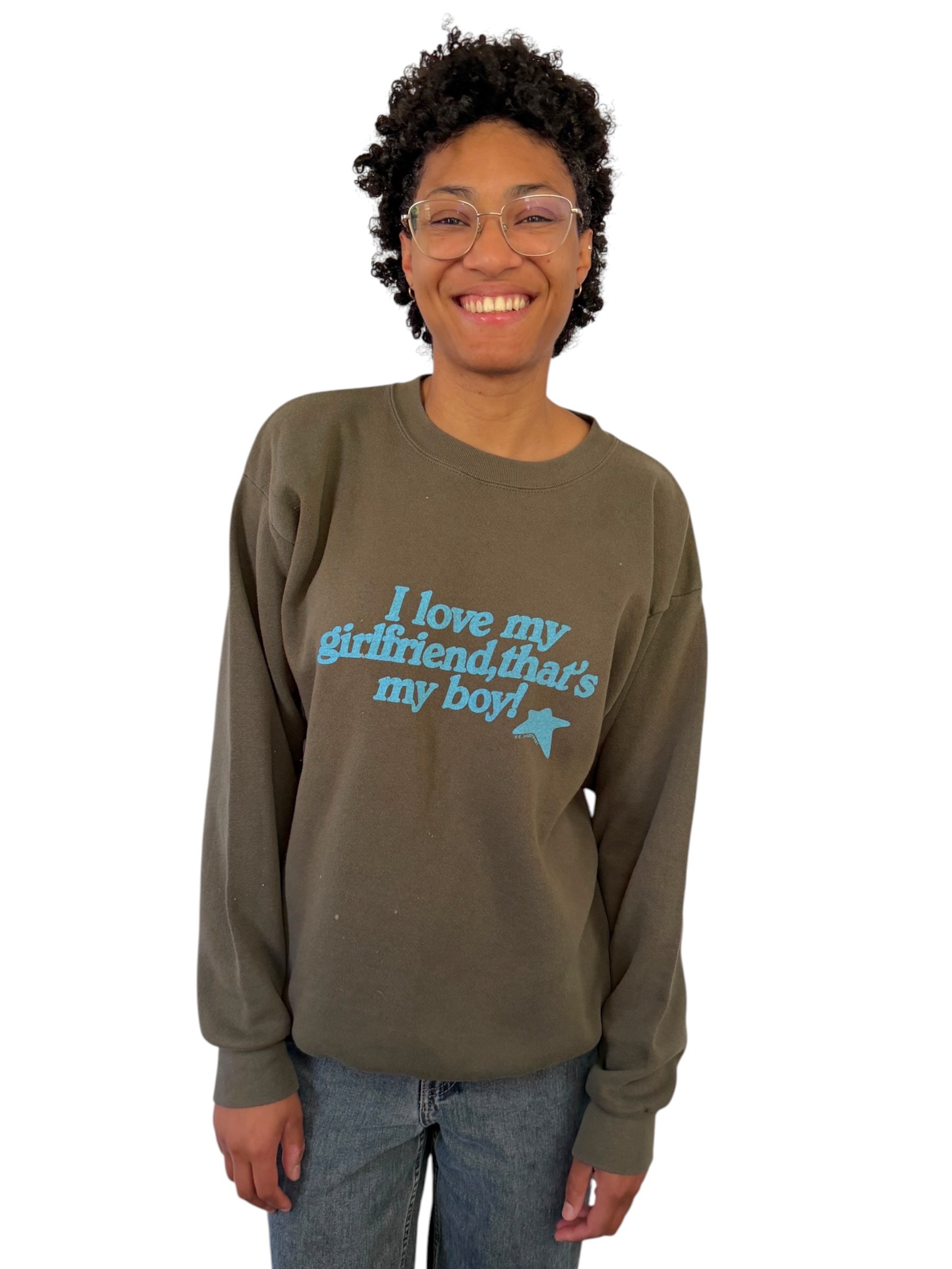 I Love My Girlfriend, That's My Boy Sweatshirt - L