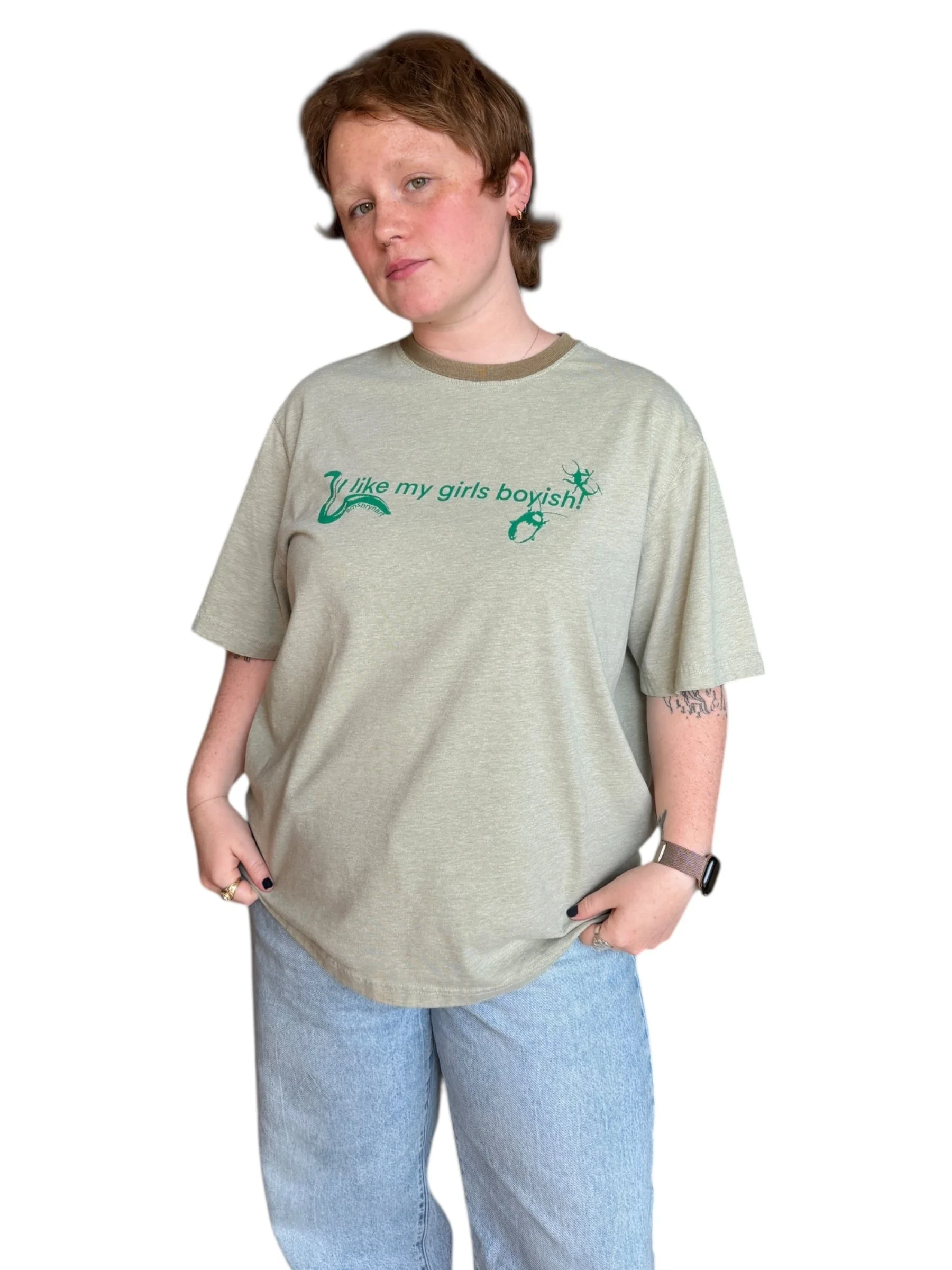 i like my girls boyish tee - XL
