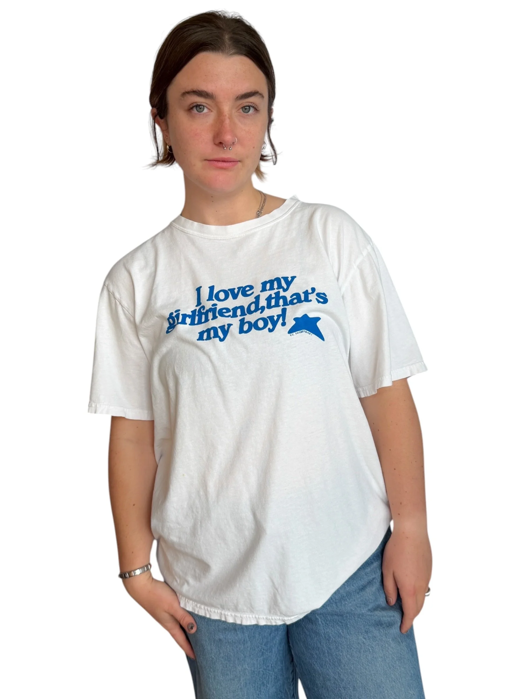 I Love My Girlfriend, That's My Boy Tee - L