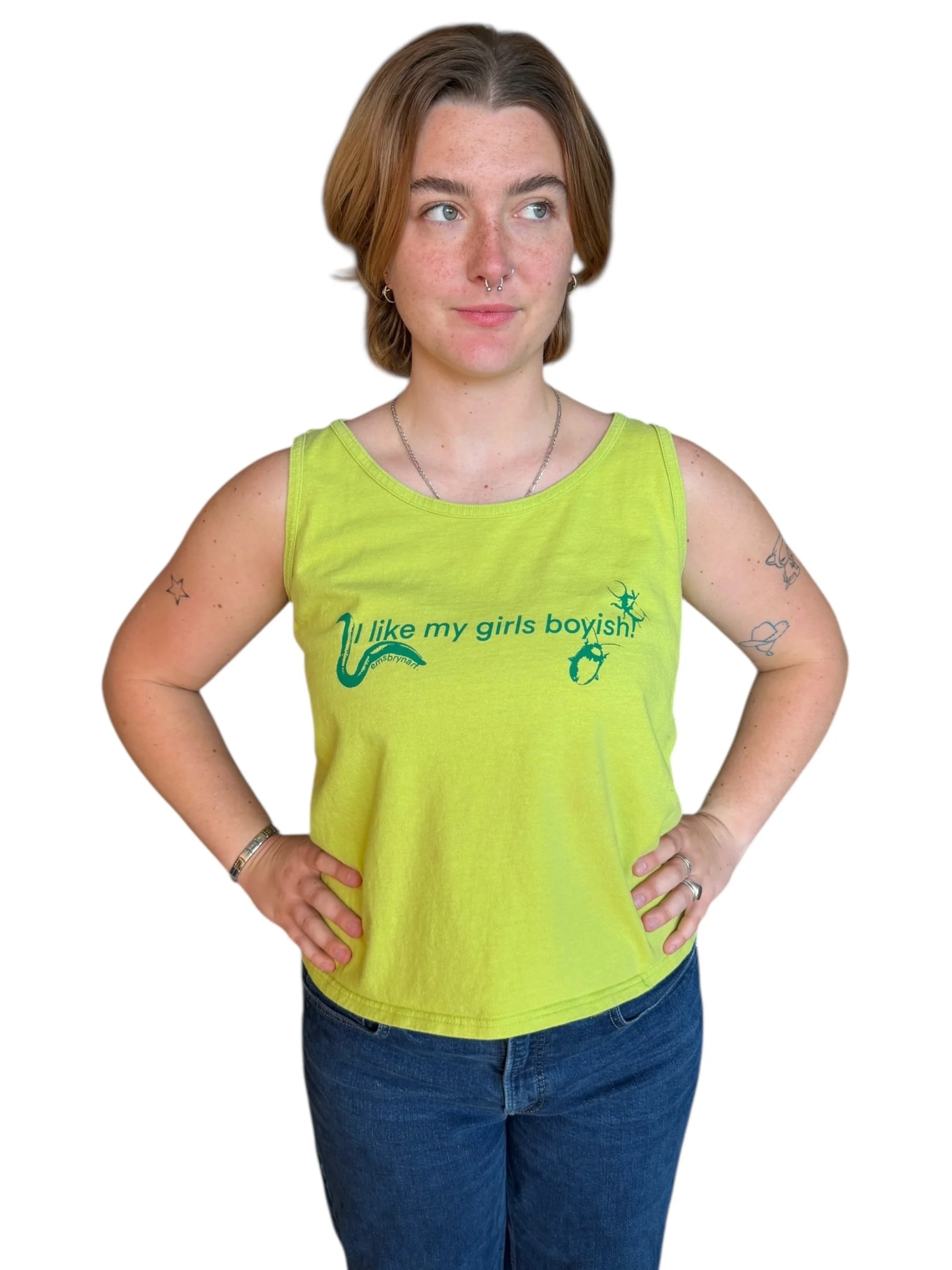 i like my girls boyish tank - m