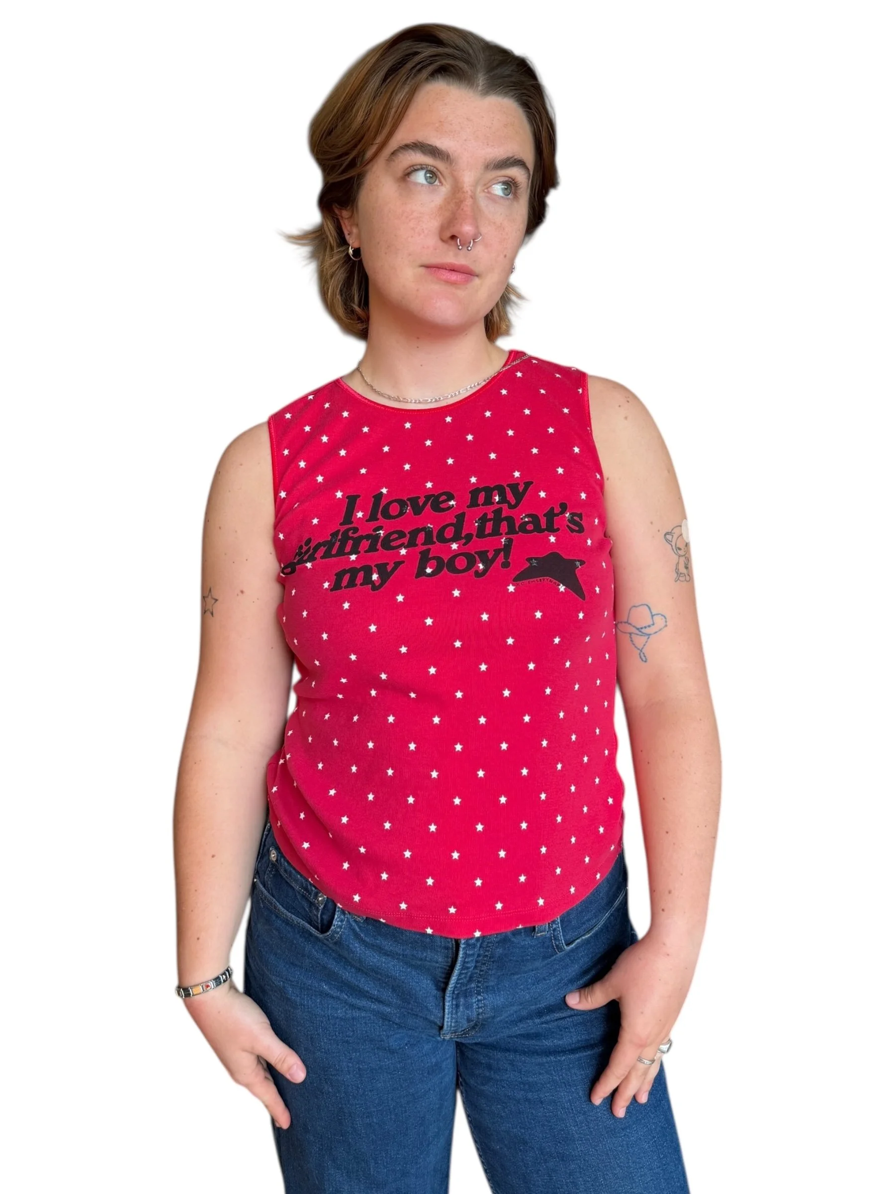 i love my girlfriend, that's my boy tank - m