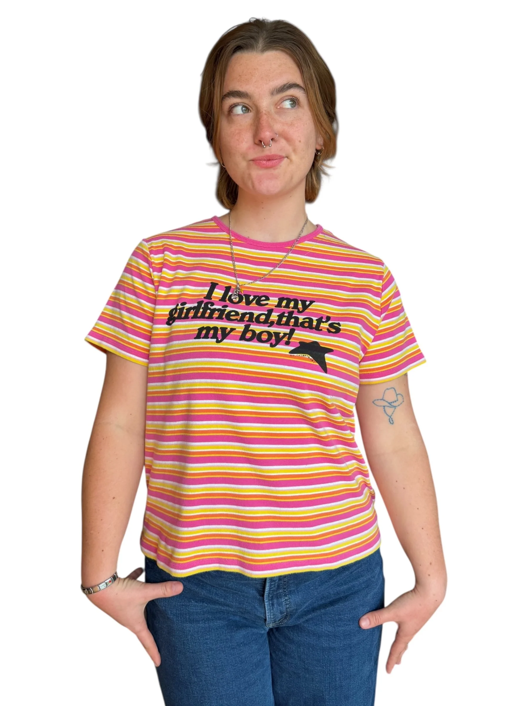 i love my girlfriend, that's my boy tee - L