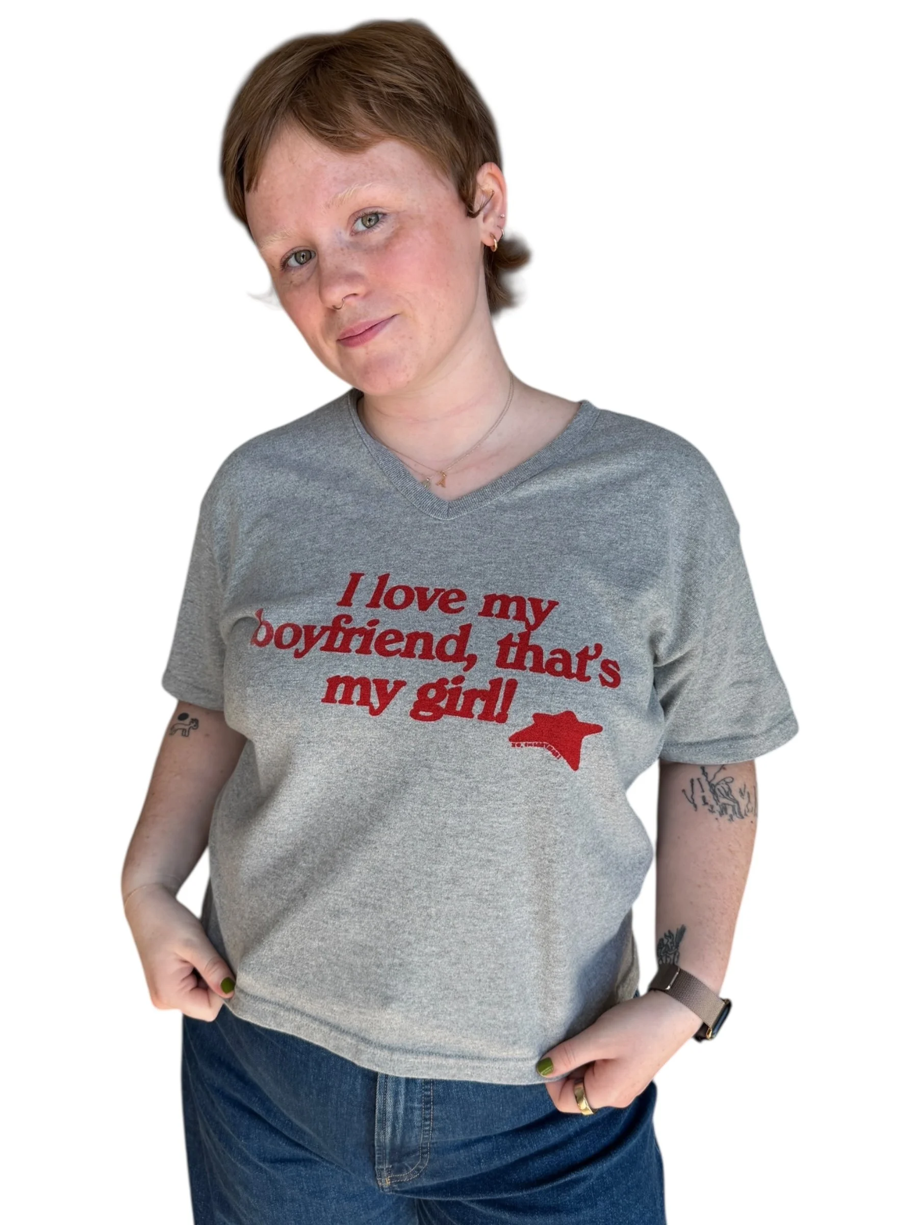 i love my boyfriend, that's my girl tee - l