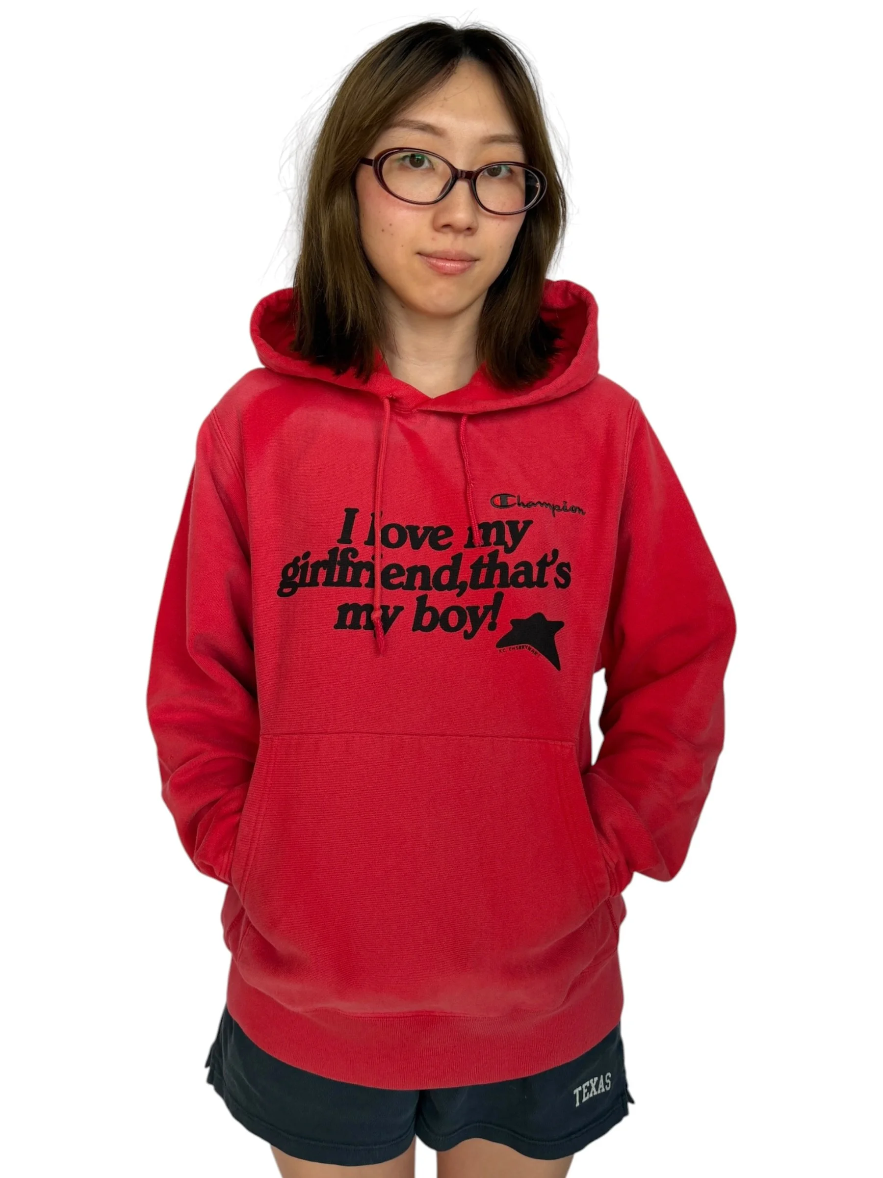 I Love My Girlfriend, That's My Boy Hoodie - M