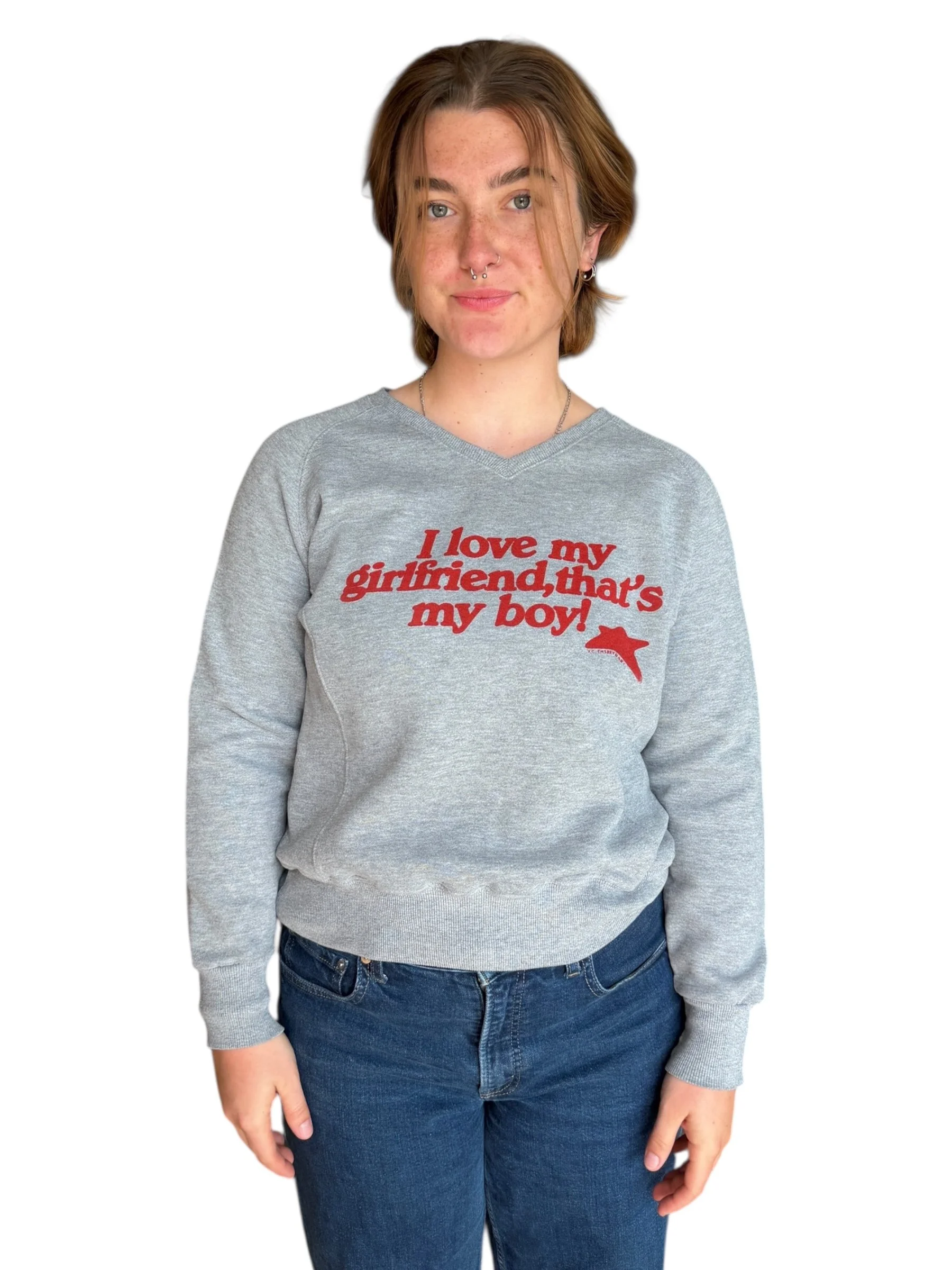 i love my girlfriend, that's my boy sweatshirt - m