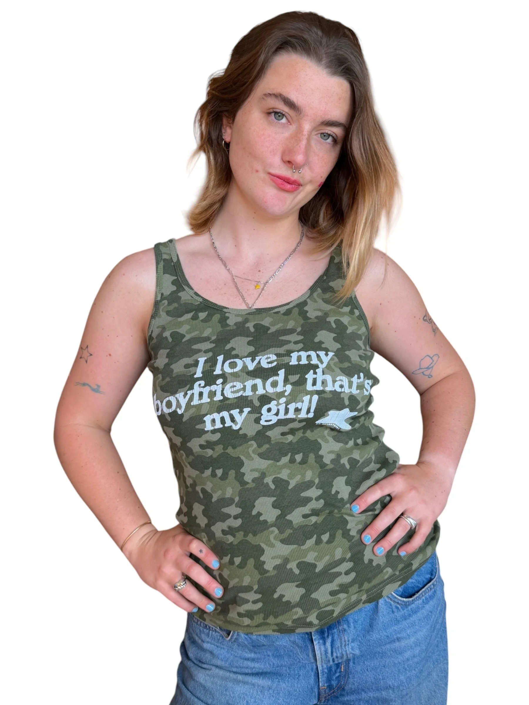 I Love My Boyfriend, That's My Girl Tank - L
