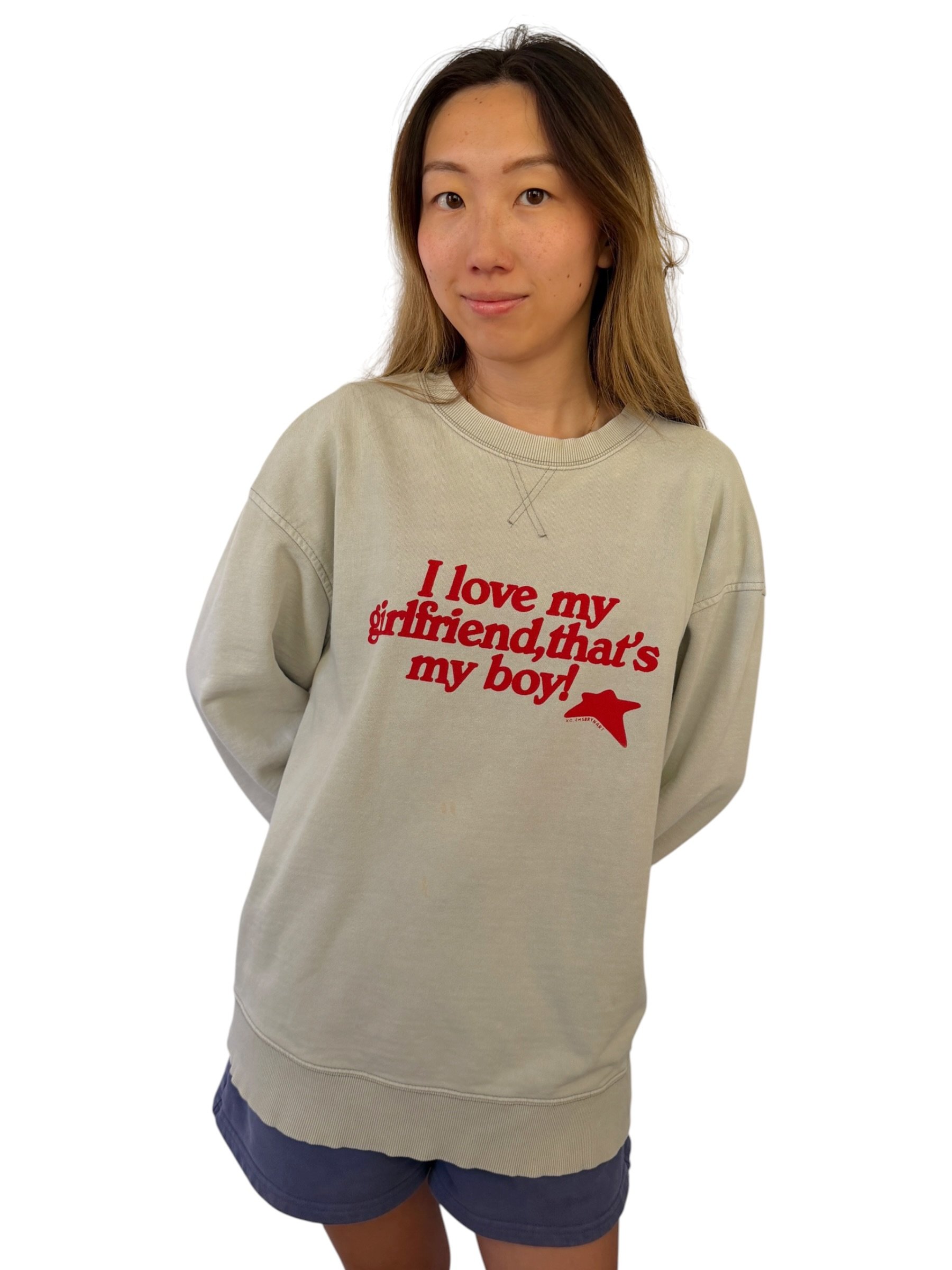 I Love My Girlfriend, That's My Boy Sweatshirt - L/XL