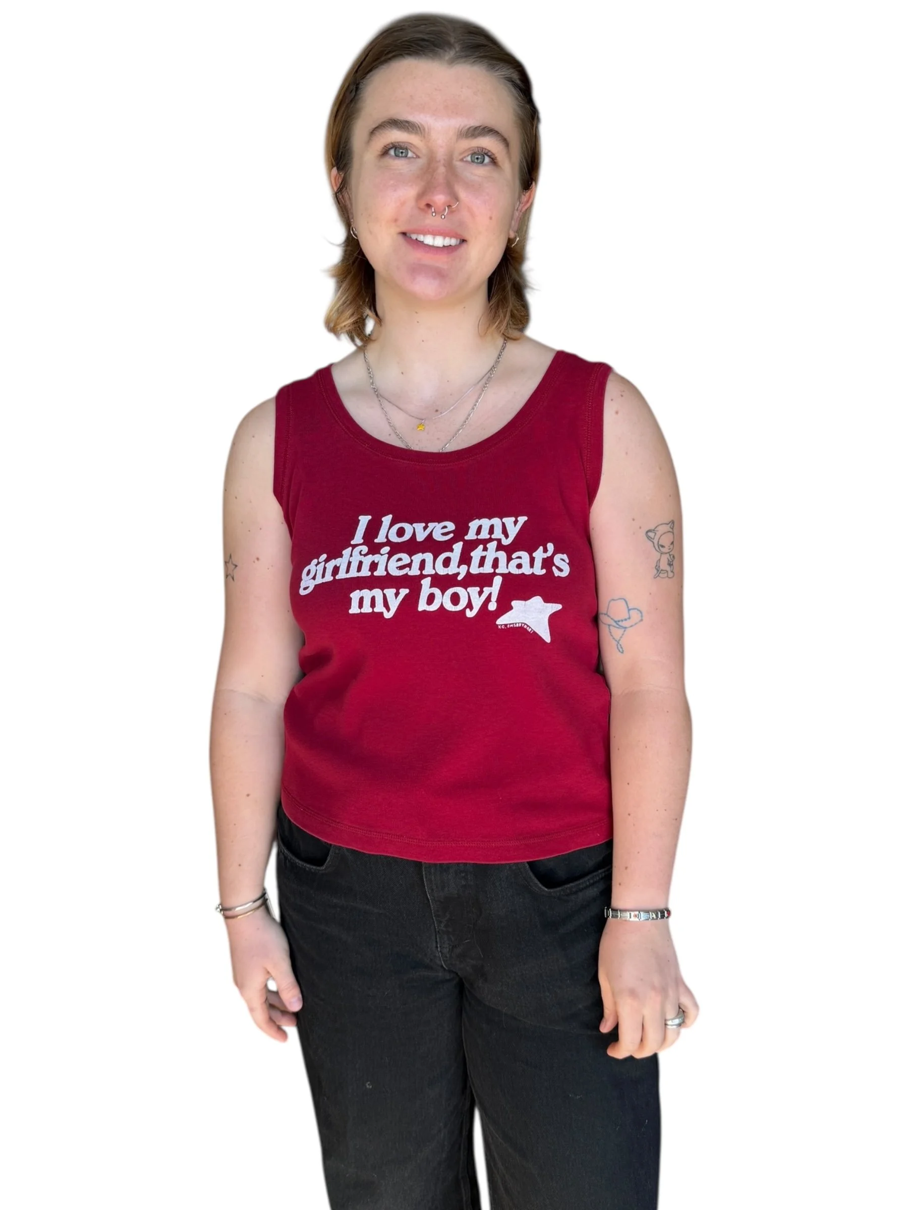 i love my girlfriend, that's my boy tank - l