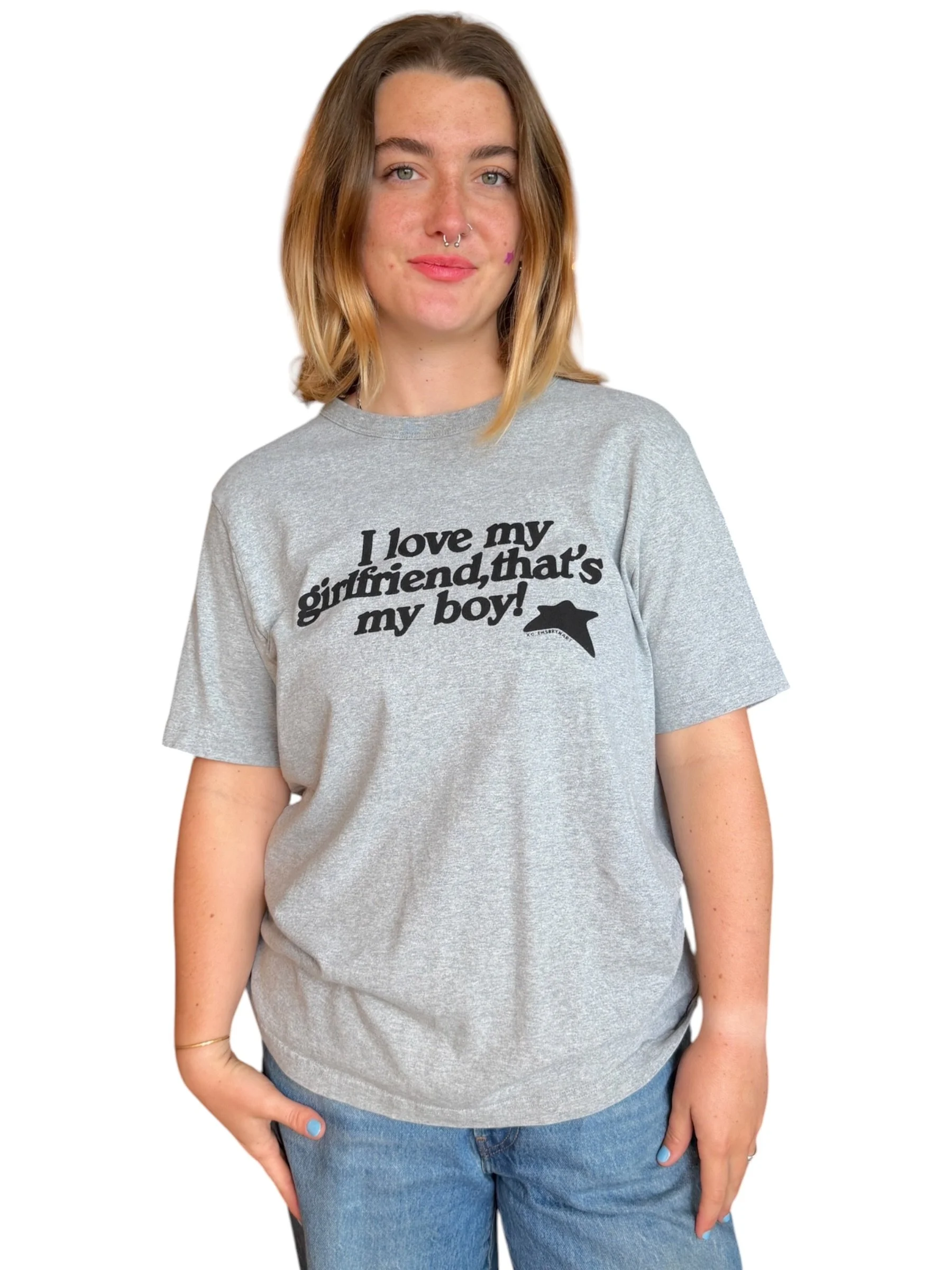 i love my girlfriend, that's my boy tee - L