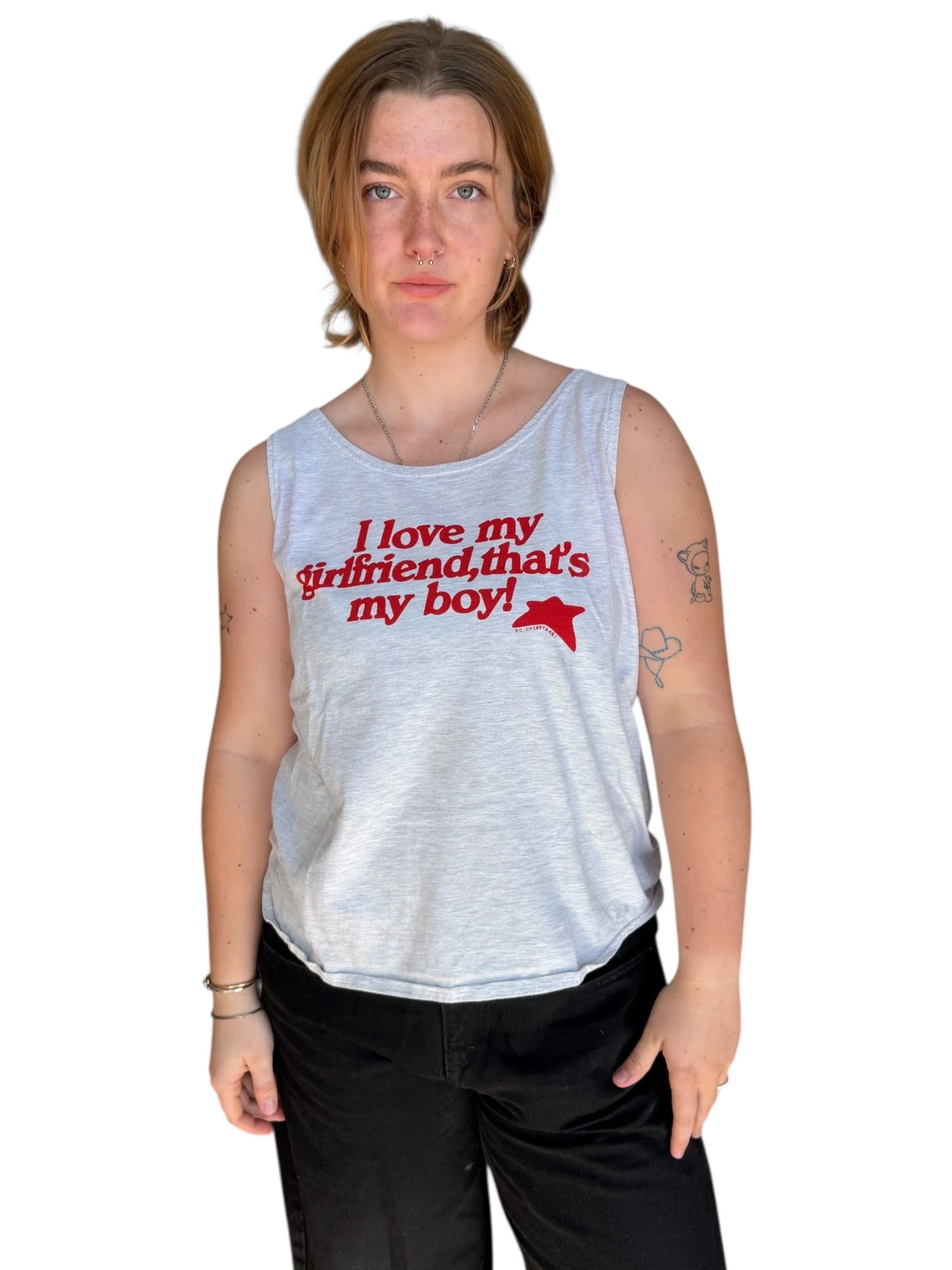 i love my girlfriend, that's my boy tank - m