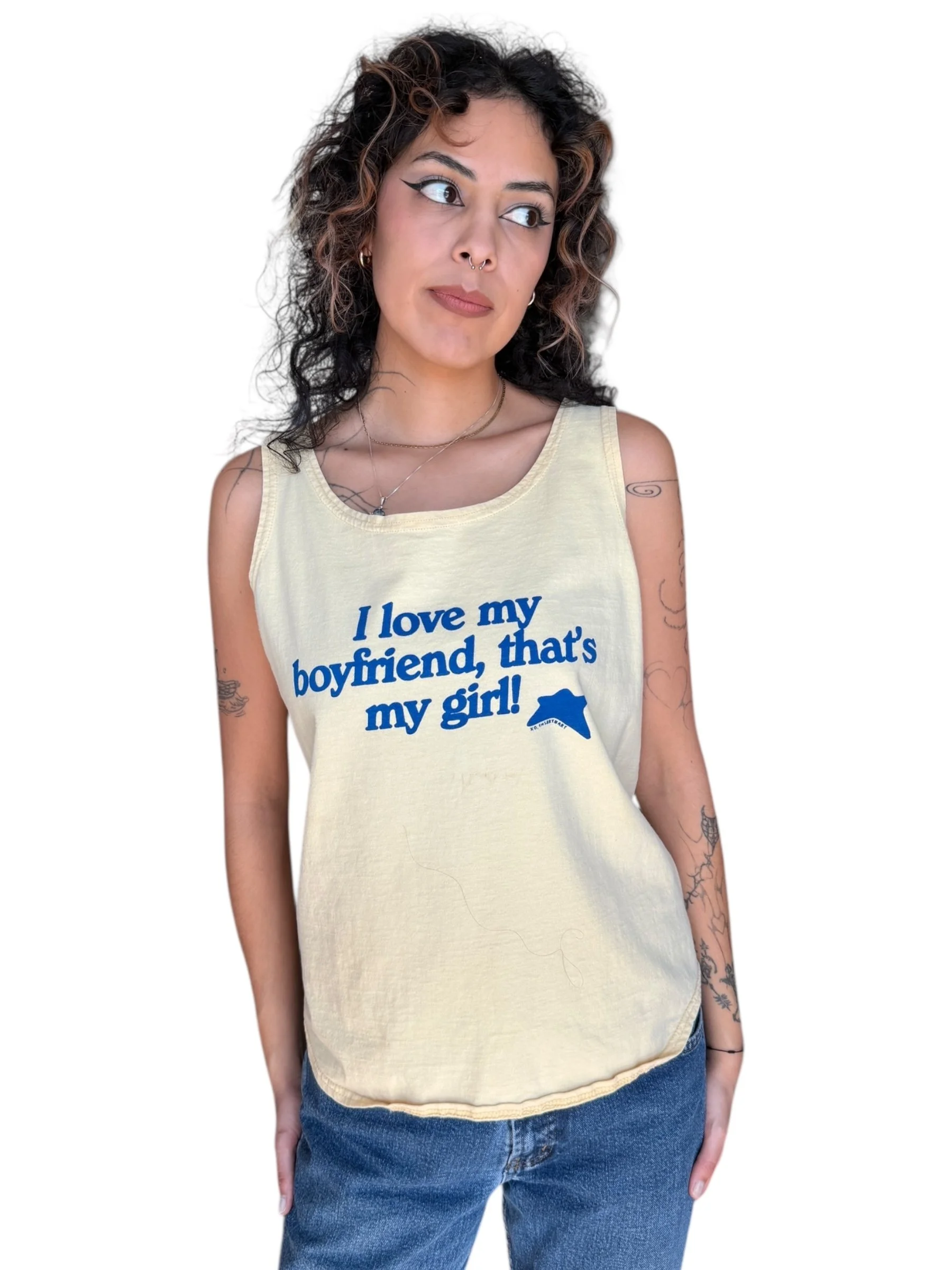 i love my boyfriend, that's my girl tank - M