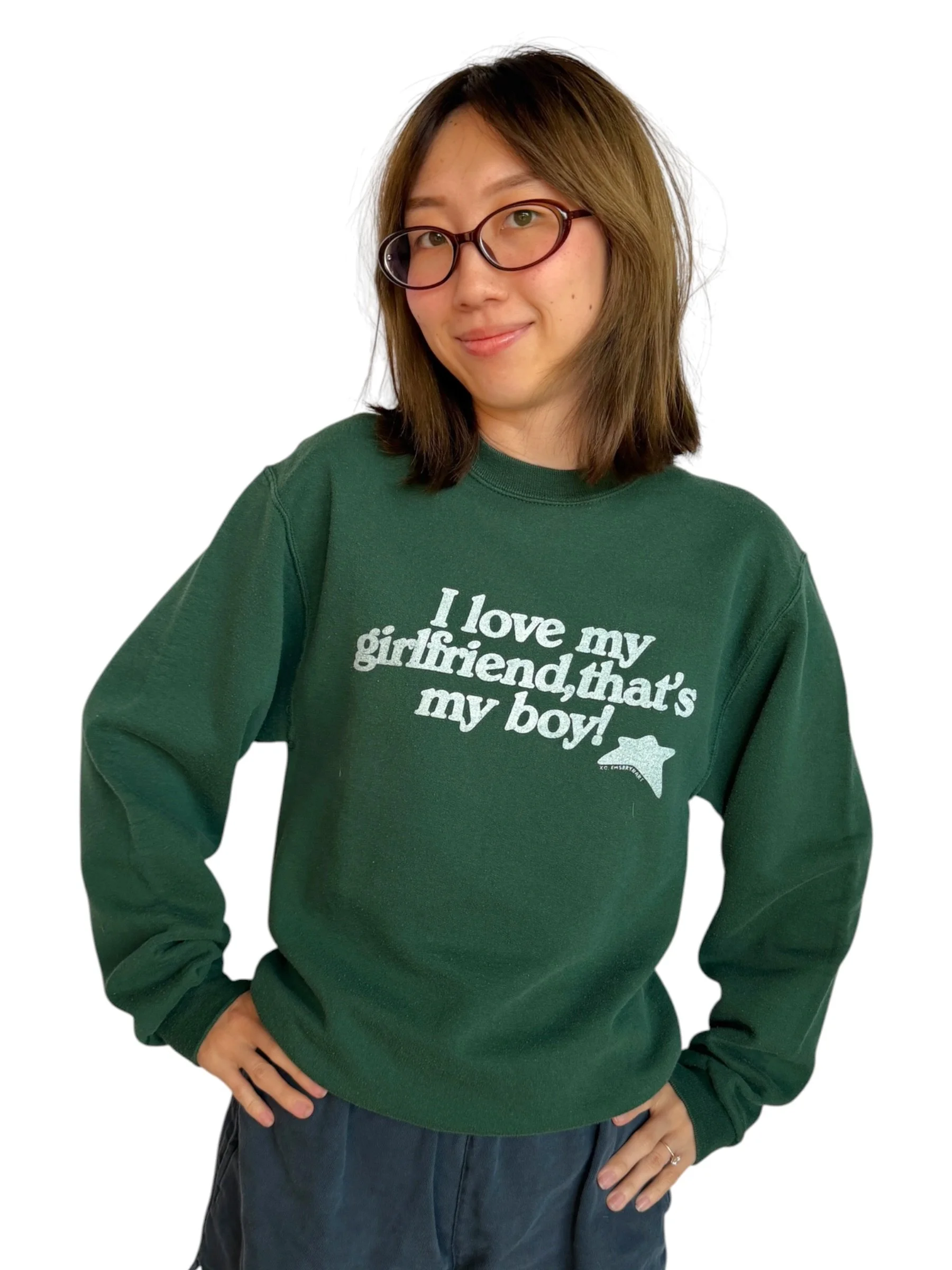 I Love My Girlfriend, That's My Boy Sweatshirt - S