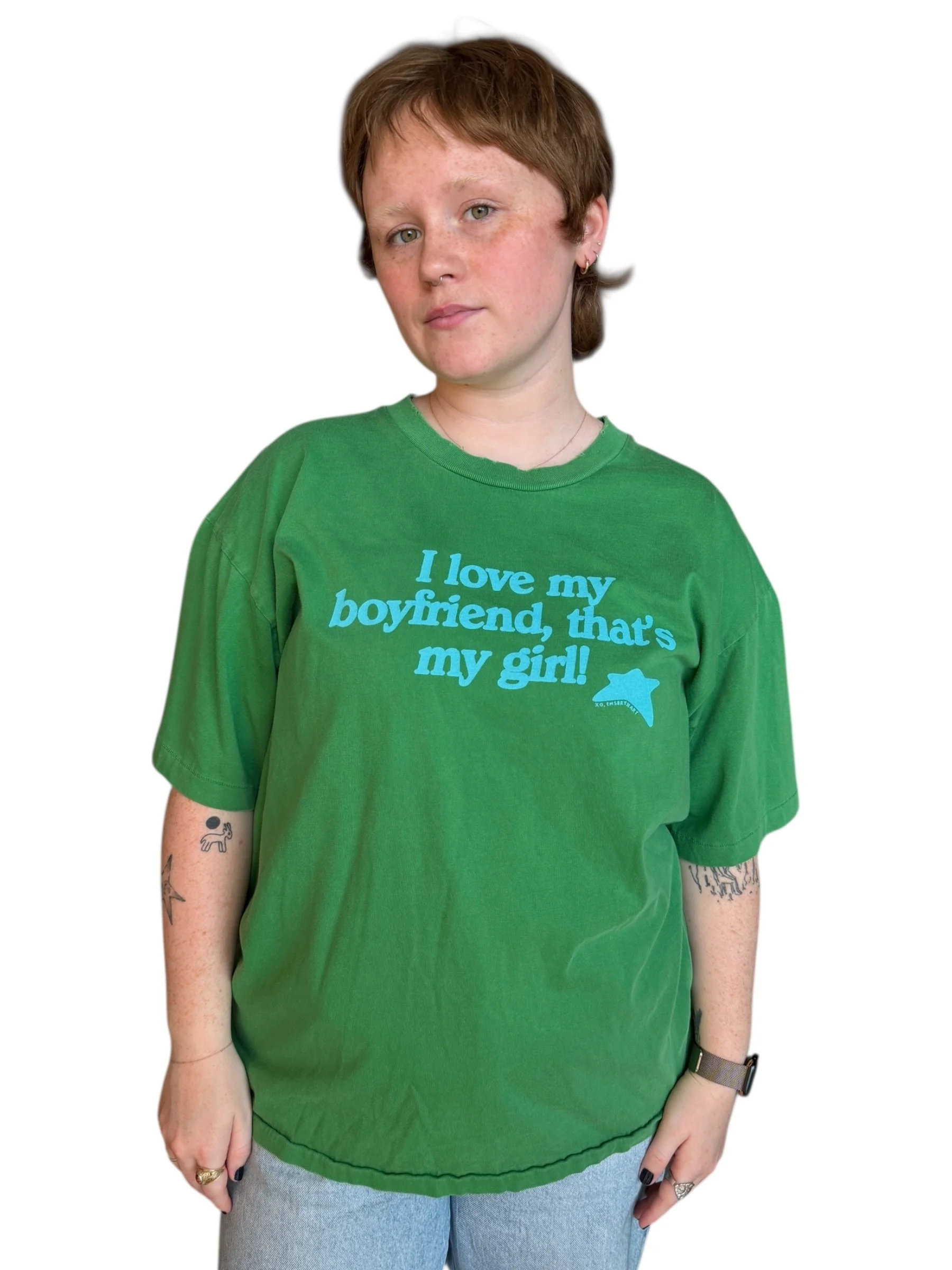 i love my boyfriend, that's my girl tee - M