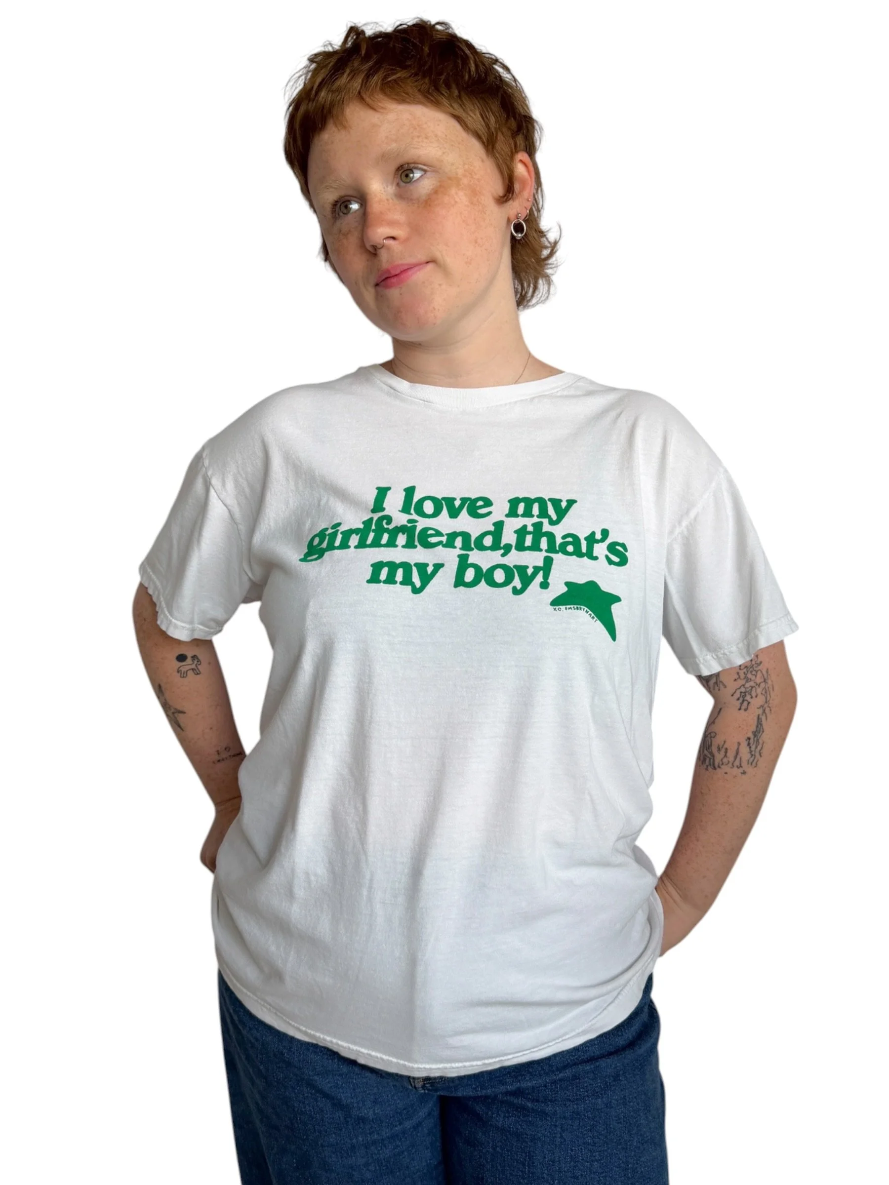 I Love My Girlfriend, That's My Boy Tee - L
