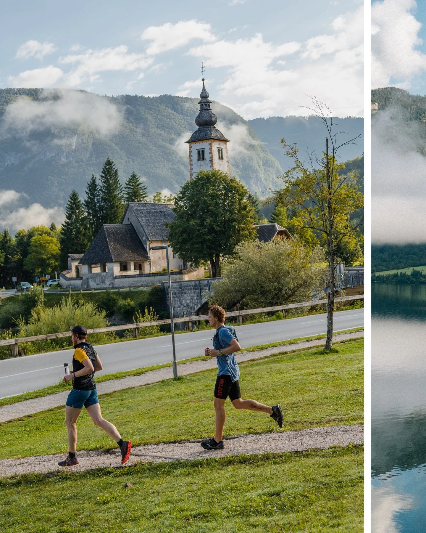 In contrast with our big mountain days on our Dolomites + Slovenia Runcation, Day 5 was all about a serene Slovenian morning spent lakeside running past blue and green reflections, medieval architecture paired with traditional alpine style, deep fore