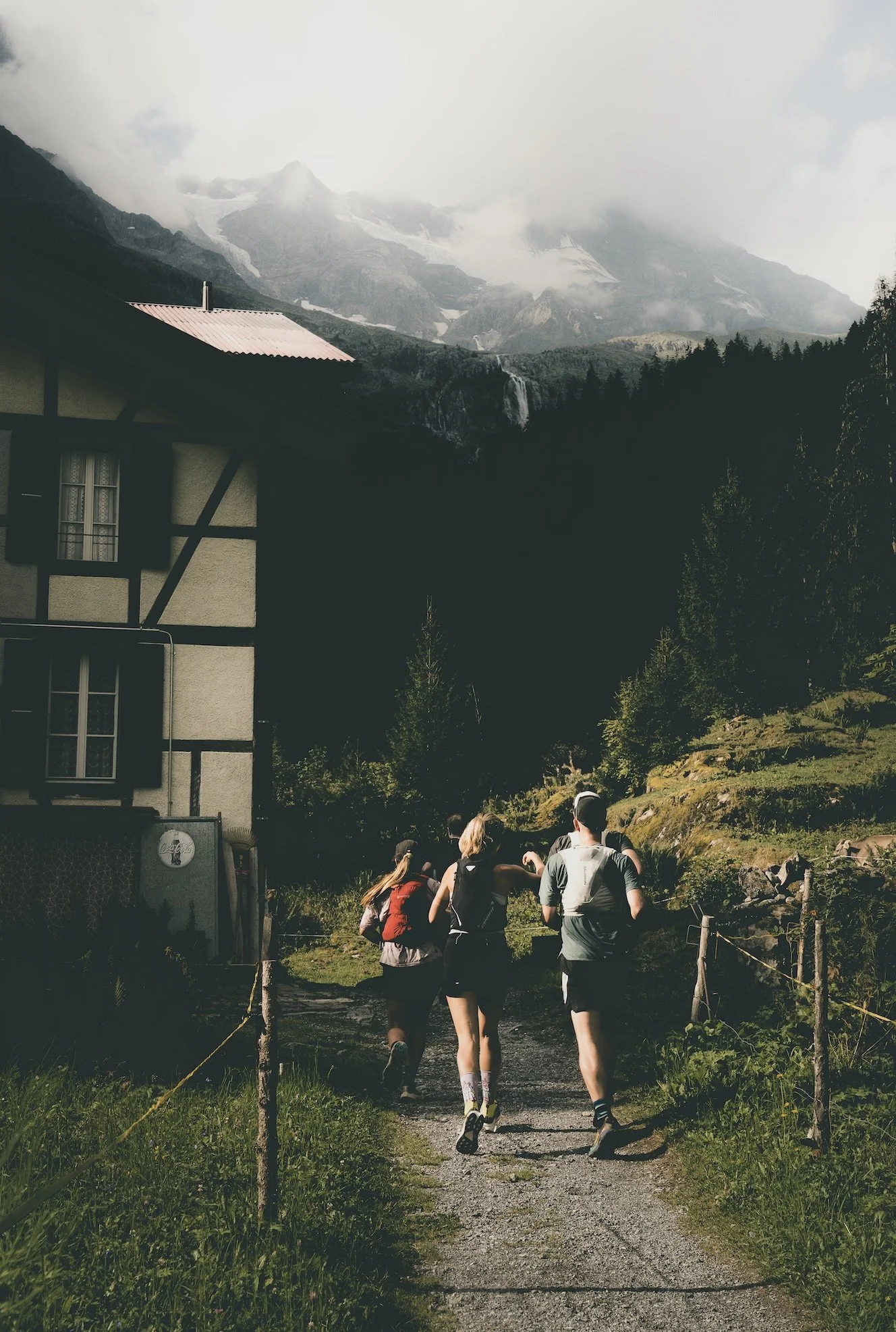 Views of the Eiger, Mönch, and Jungfrau peaks in the Bernese Oberland during the Swiss Family Runcation with Childcare