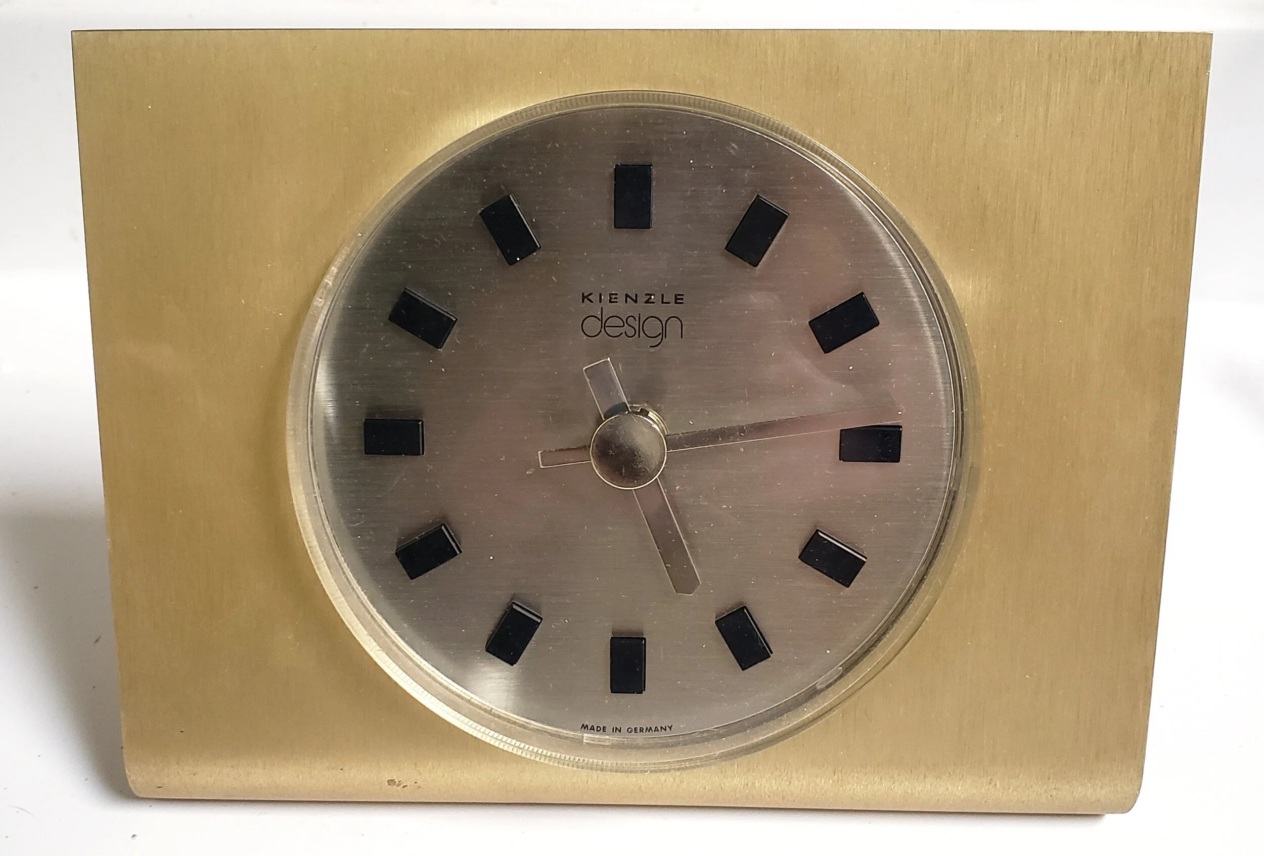 Kienzle 1970s Bronze Art Deco Table Clock  7.5(L) x 2.5(D) x 6(H) Inches  $125.jpg