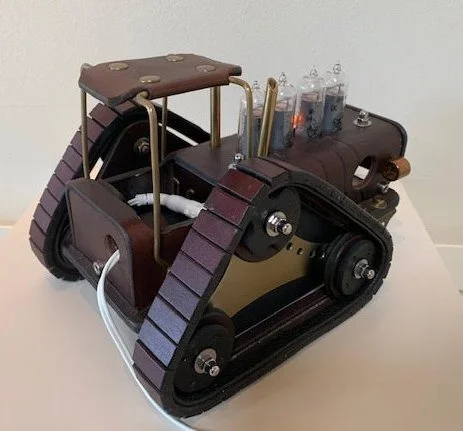 Leather Lab Nixie Tractor Clock Side View  $525.jpg