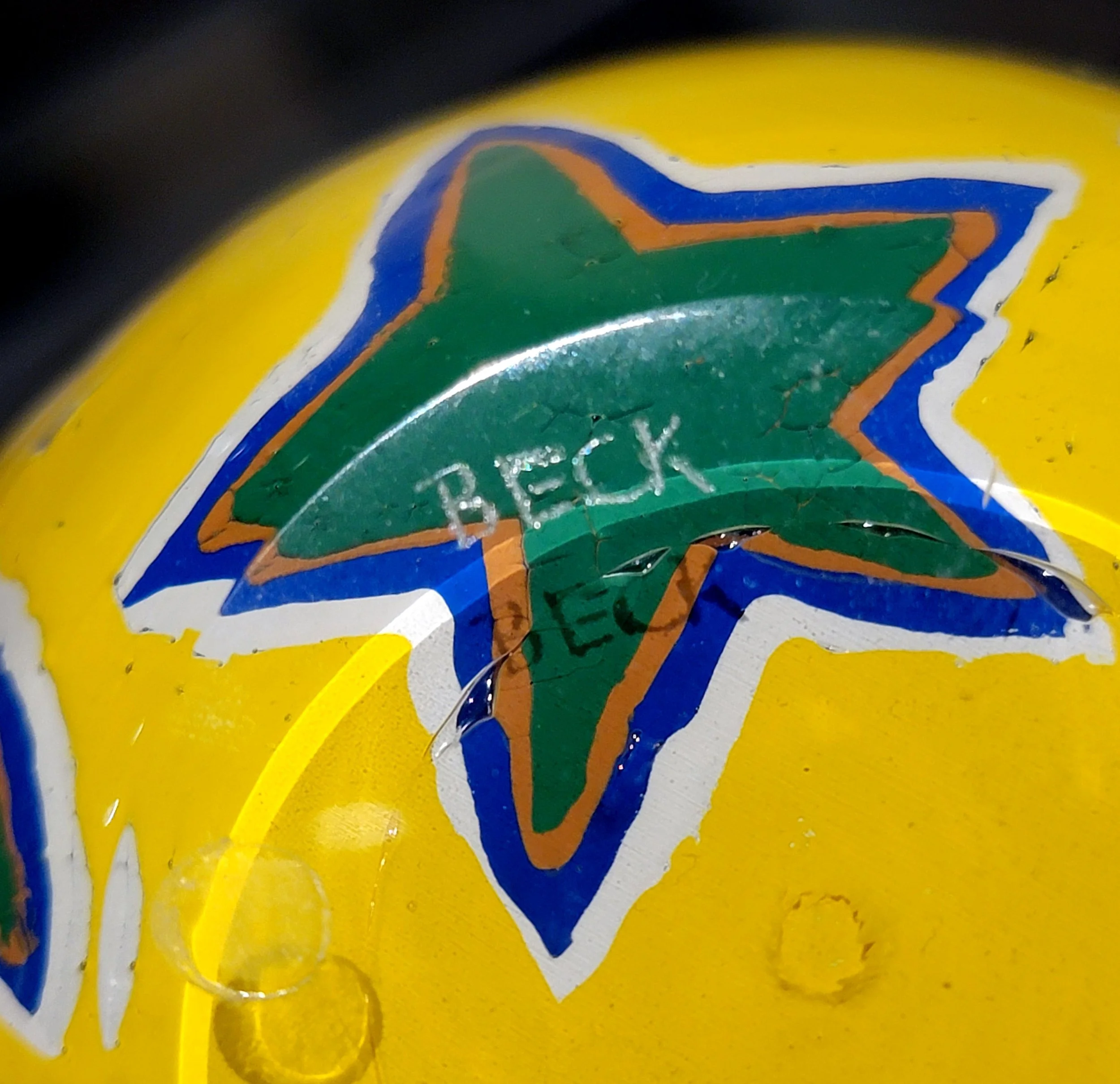 Beck Richard Star and Moon Glass Paperweight  Signature  3.625(D) x 2.5(H) Inches   $100.jpg