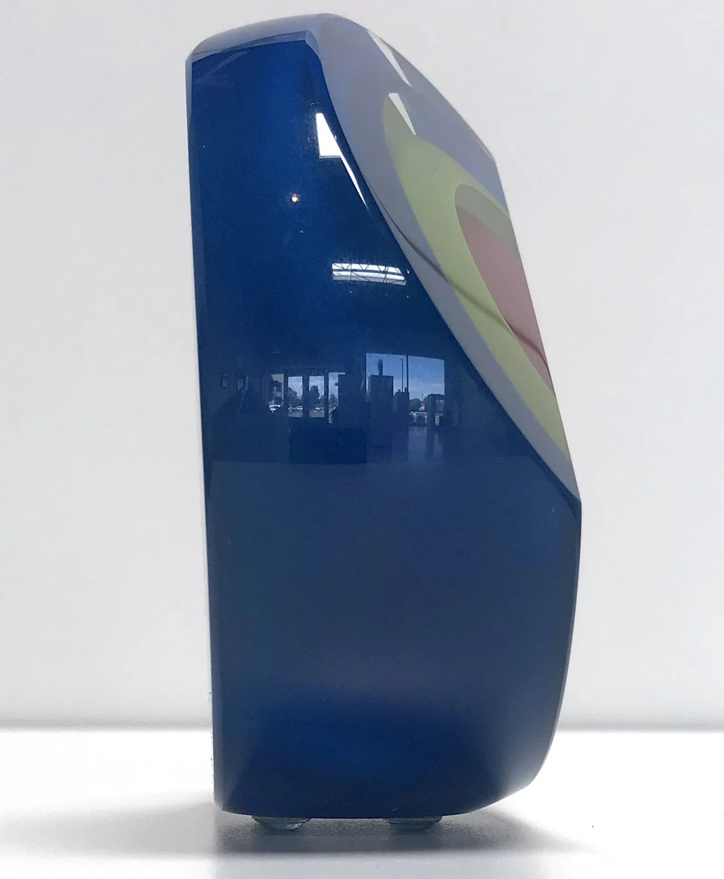 Harrie Paul Saturn Blue Green Plum  Blown Glass Side View Two $341.jpg