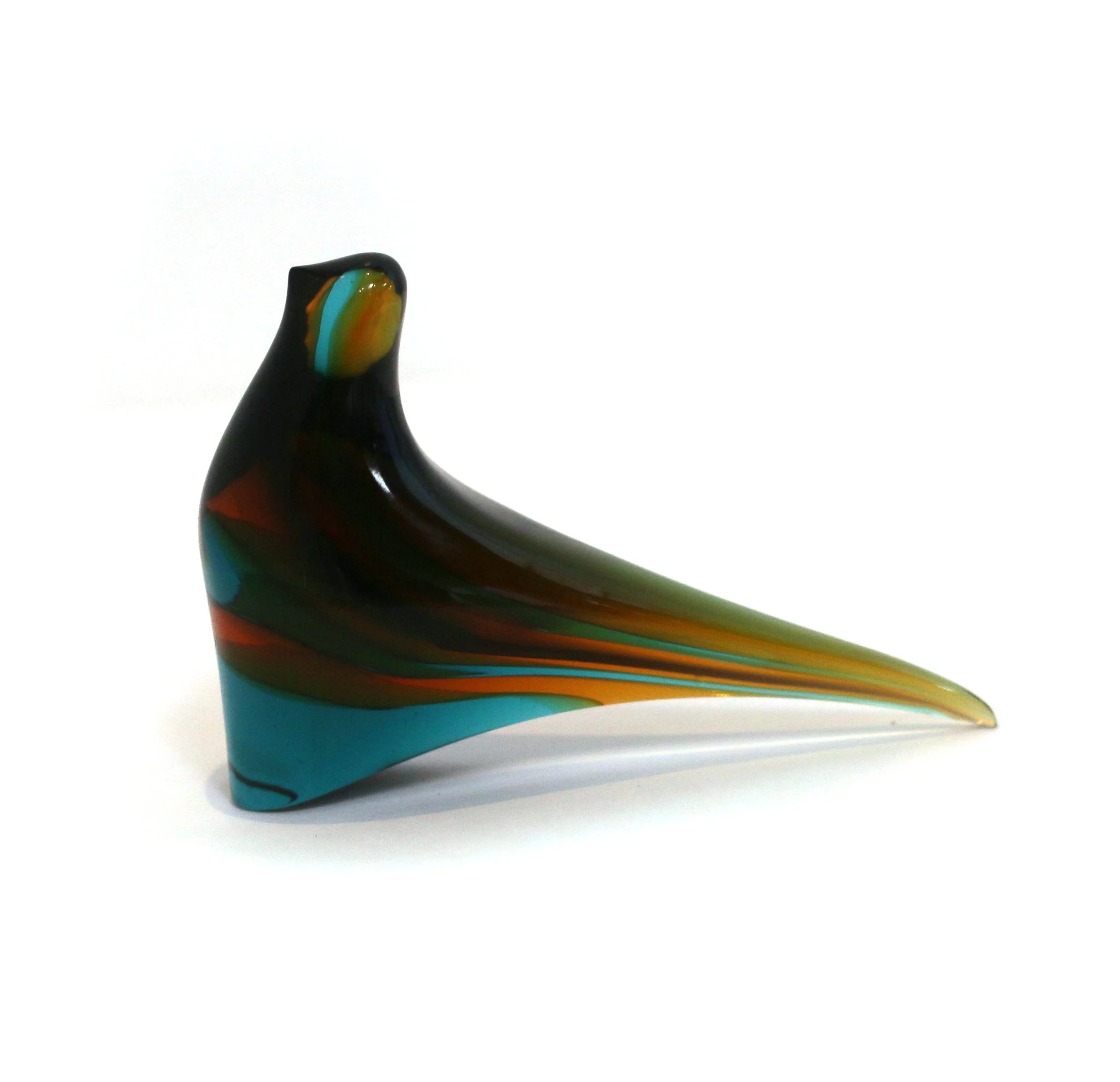 Stanislav Klemes  Miniature Glass Pheasant  Polished Art Glass  Reverse Side  4.2(L) x 3.42(H) Inches  $225.jpg