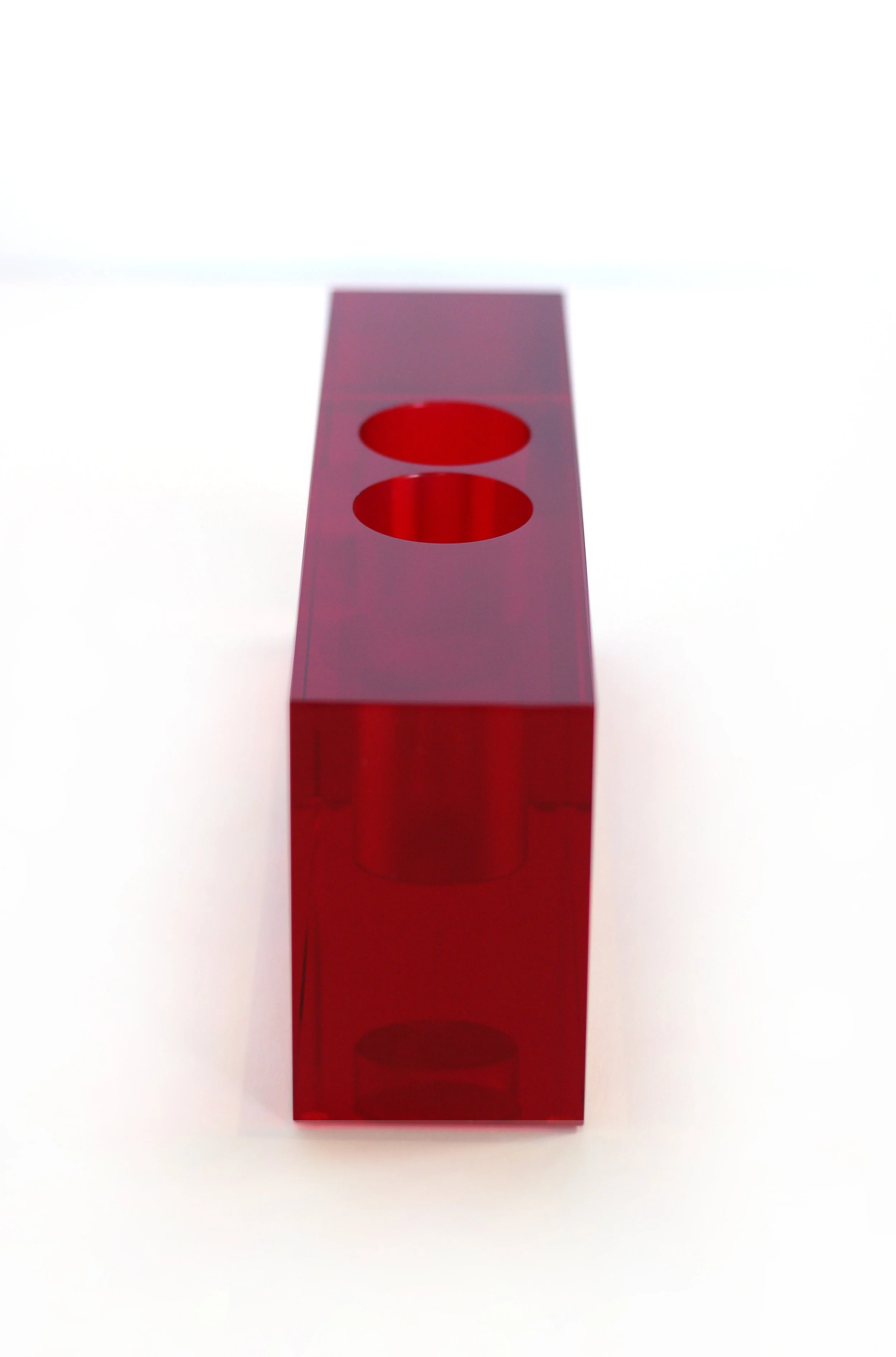 Vizner Frantisek Short Red Vase with Two Hollows Side View  8.66(W) x 2.36(D) x 7.08(H) Inches  $33,000.jpg