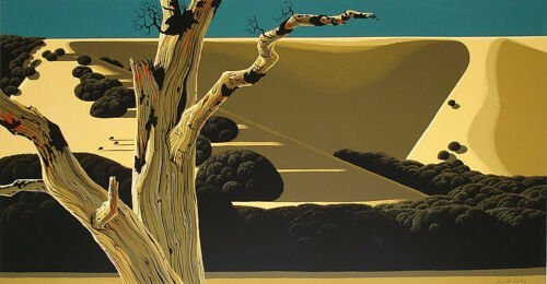 Earle Eyvind Santa Ynez Oaks  Serigraph  40(W) x 20(H) Inches  Framed  $5547.jpg