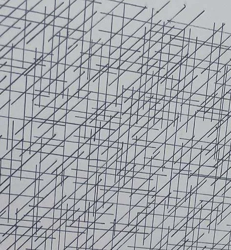 LeWitt Sol Lines of One Inch In Four Directions And All Combinations, 1971 Plate # 13  Lithograph Detail 26.5 x 26.5 Inches,Framed  $2107.jpg