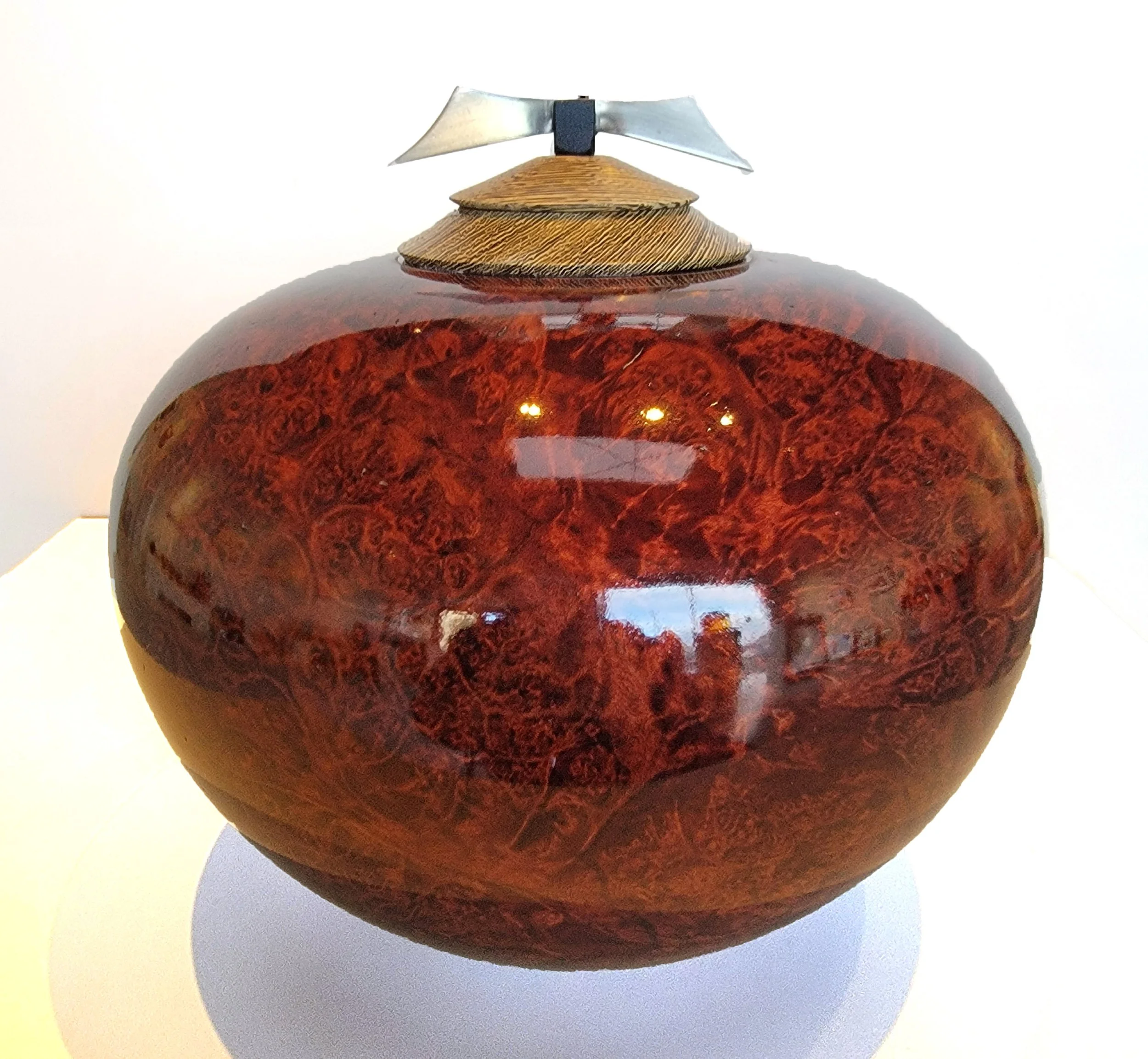 Thomas Zumbach,Vessel,circa 2009,Red Maple Burl.Lid does not remove.  $972.jpg
