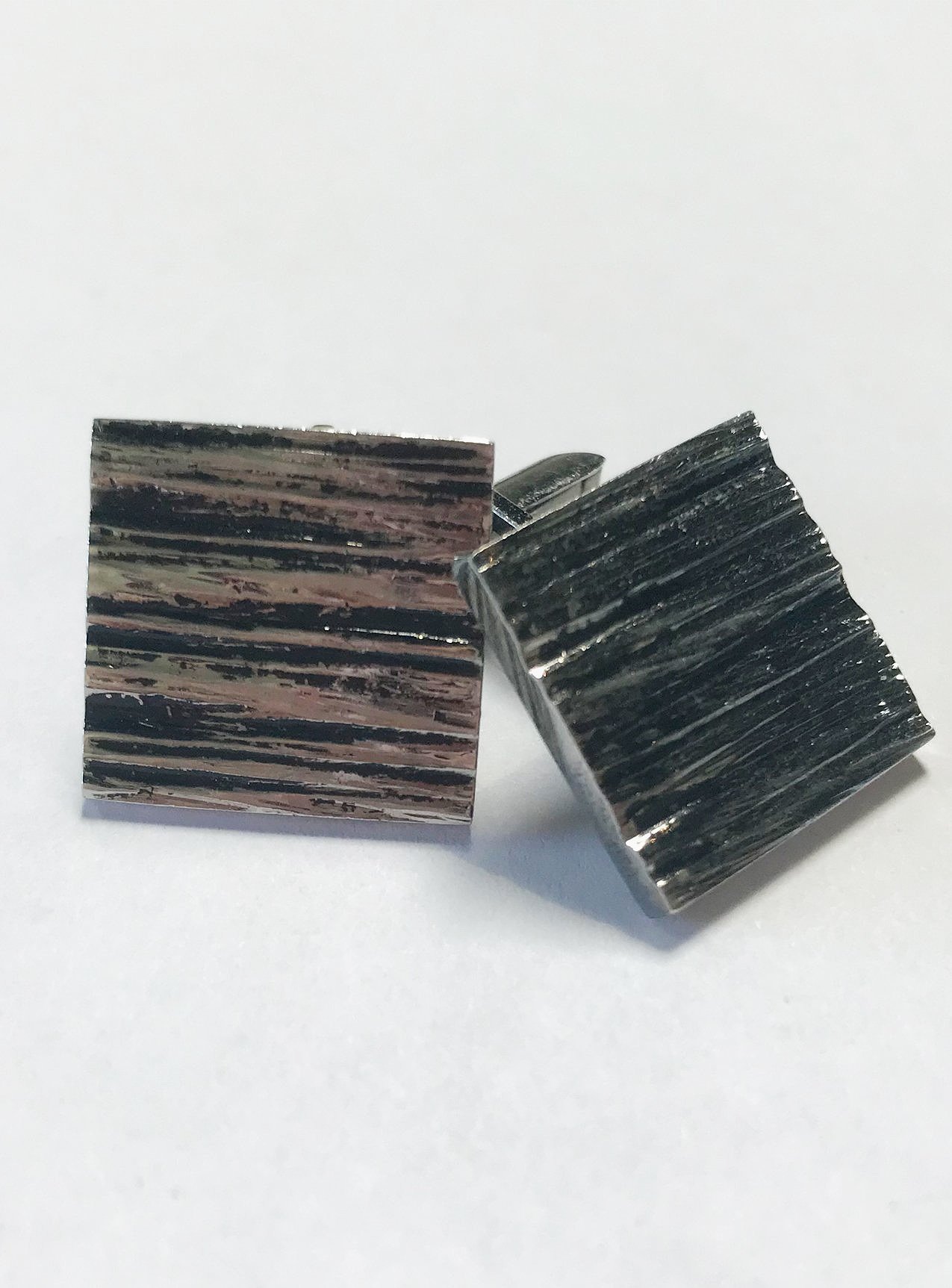 1960s Tree Bark Metal Cufflinks