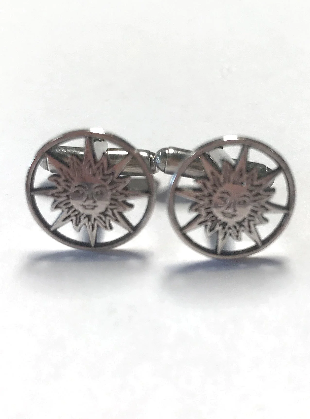 1980s  Unique Sun Motif Cufflinks