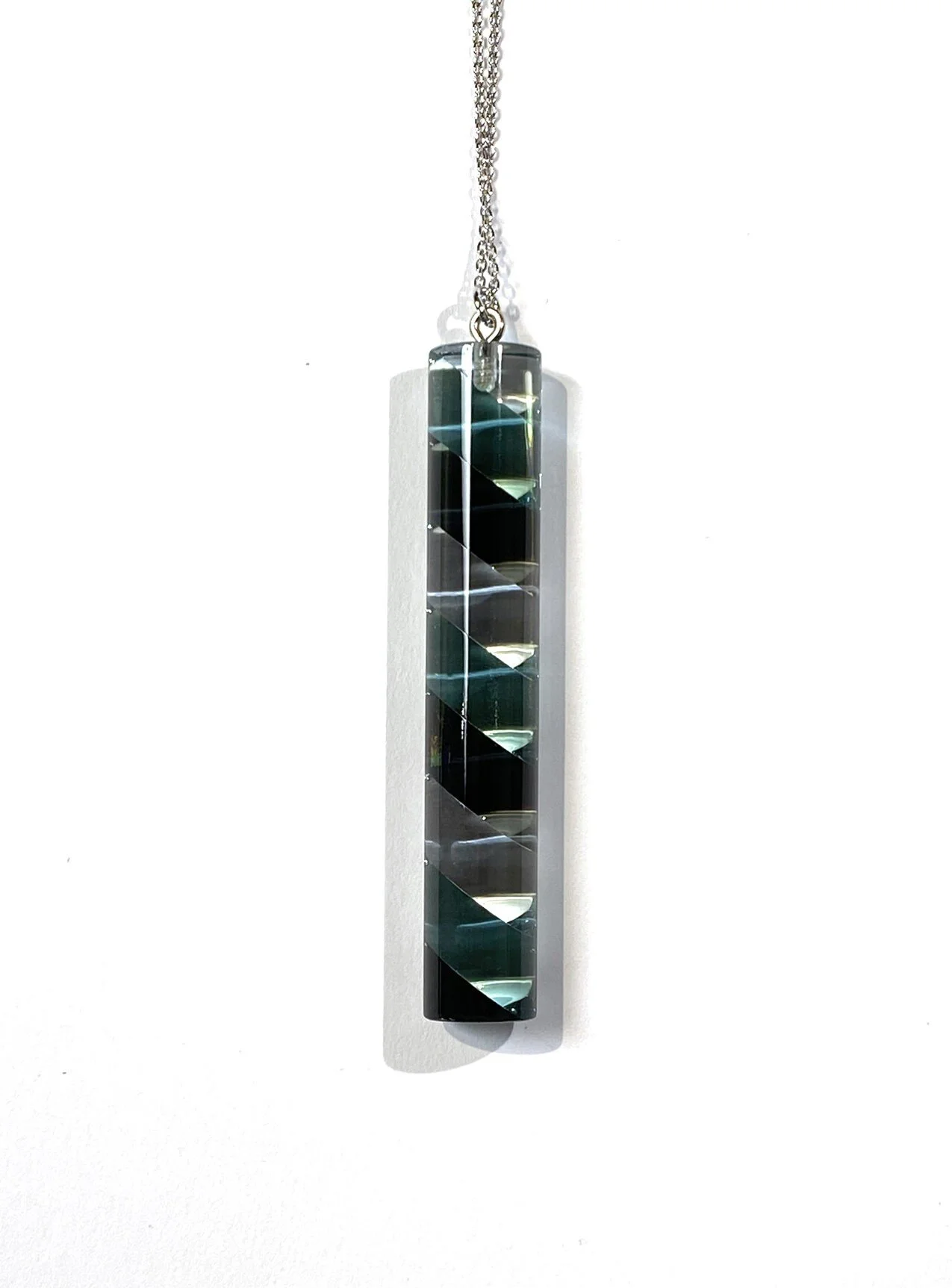 Gray,Green,Clear Cylinder Pendant