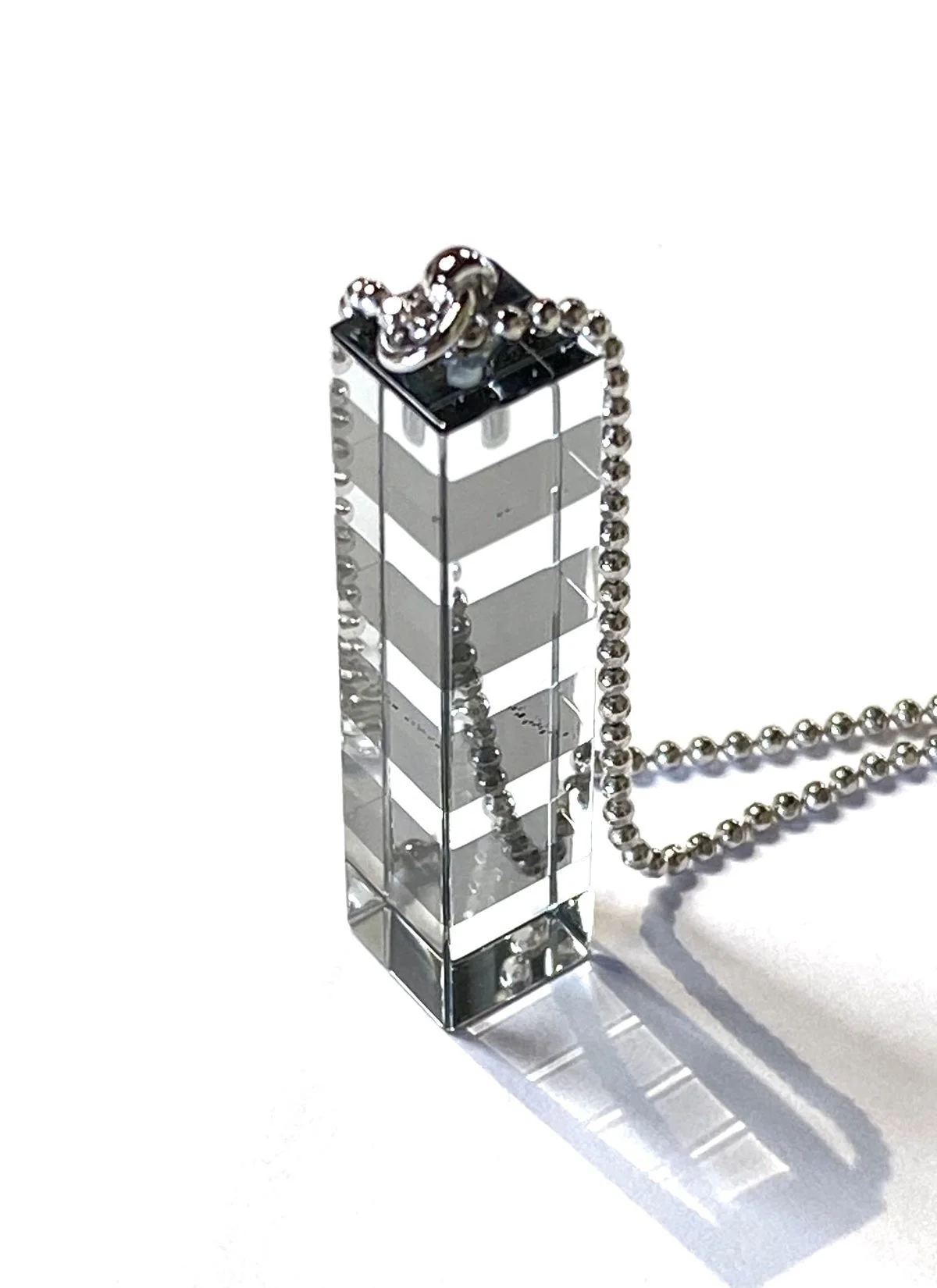 Yukako Kojima      Straight Bar Pendant Upright View  Cut,Laminated, Polished Glass  $120.jpeg