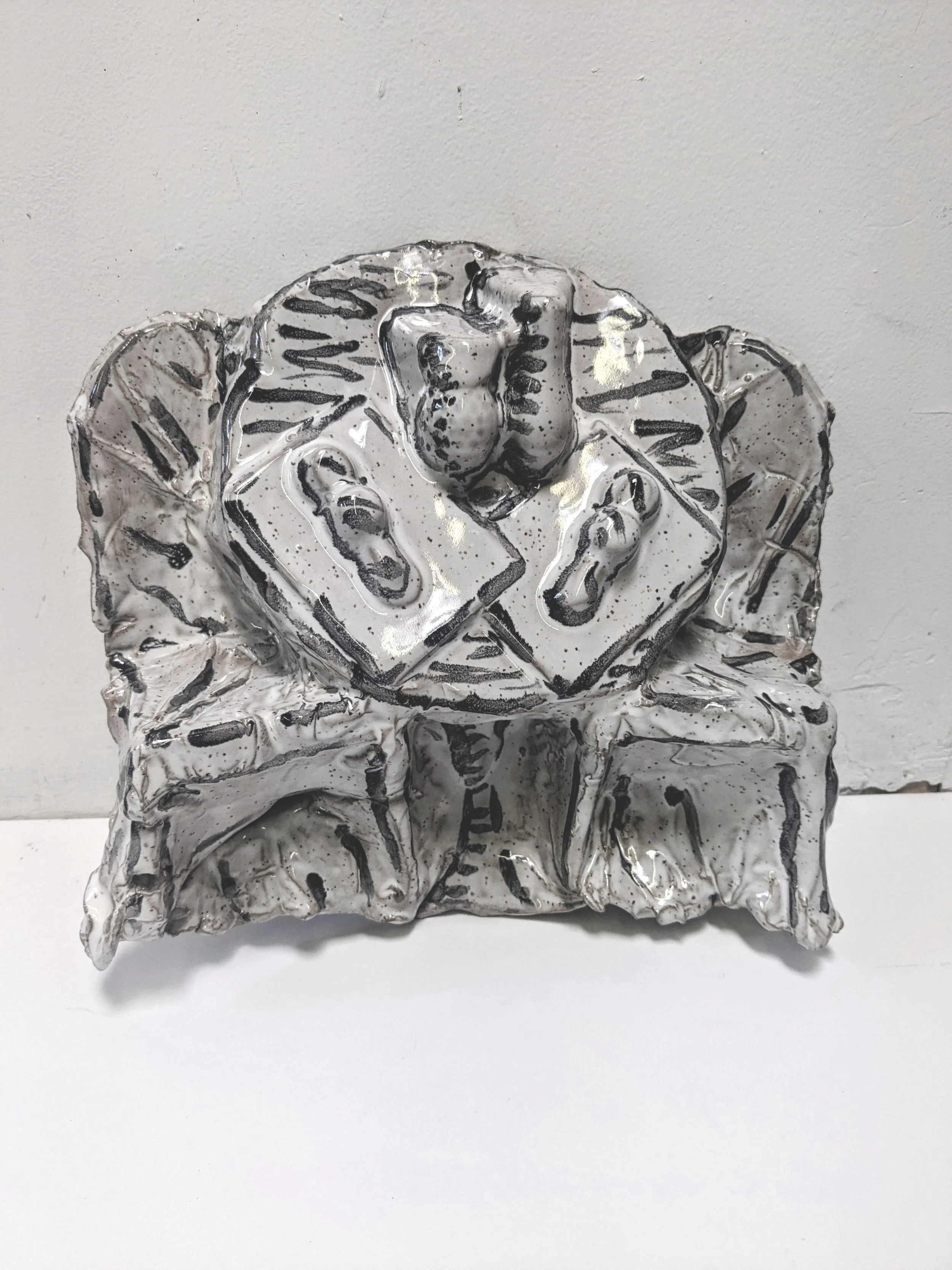 Cubist Doll Table, Glazed Stoneware Ceramics, 2021, ($200) 