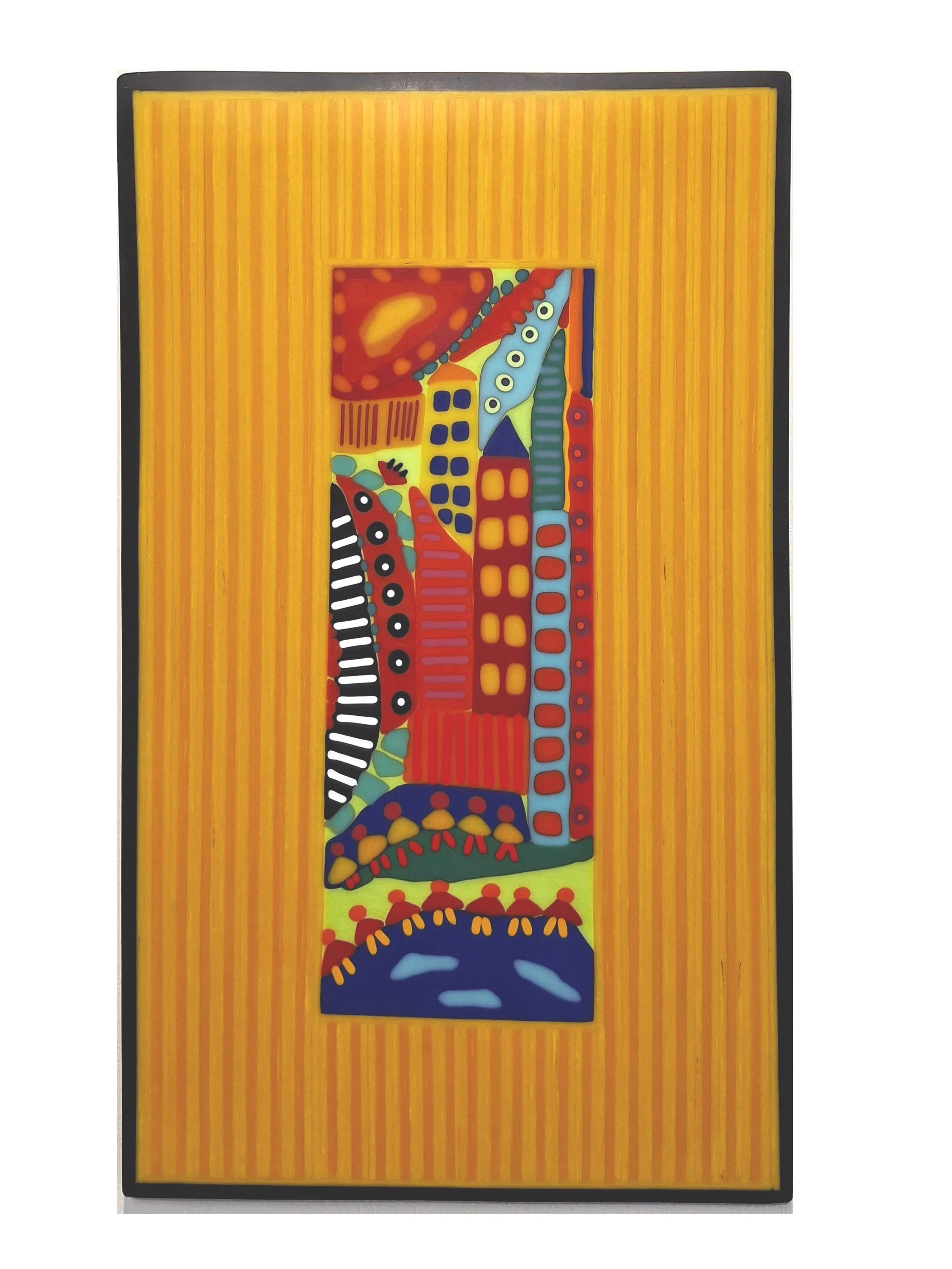 My Sister’s Circus, Fused Glass Wall Panel, 10.5(W) x 18(H) Inches, $1995