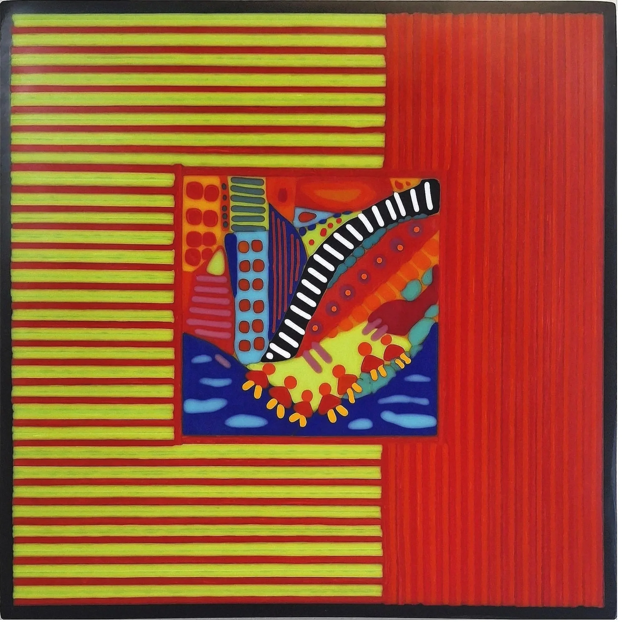  Snapshots in Squares #4, Fused Glass Wall Panel, 12(W) x 12(H) Inches, $1495