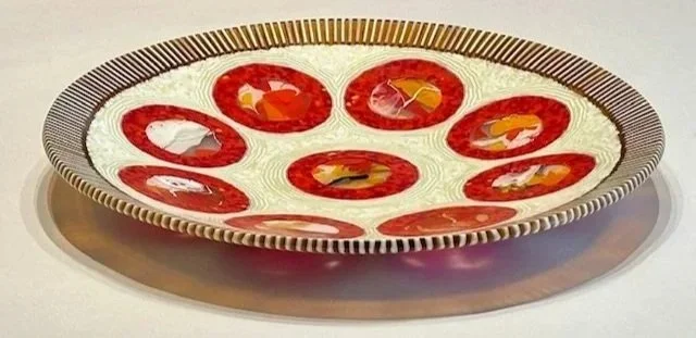 Components Vessel 2, Fused Glass Bowl, 17(D) X 2.5(H)Inches, $895