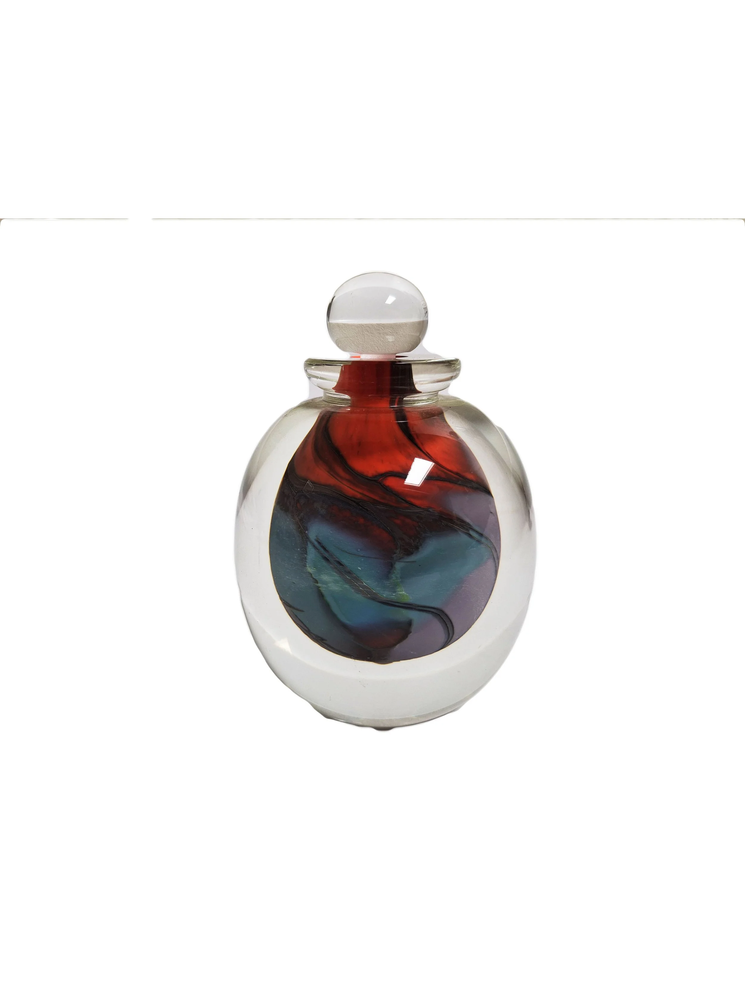 Steven Main: Canyon(?) Series Perfume Bottle with Stopper, faceted and cased