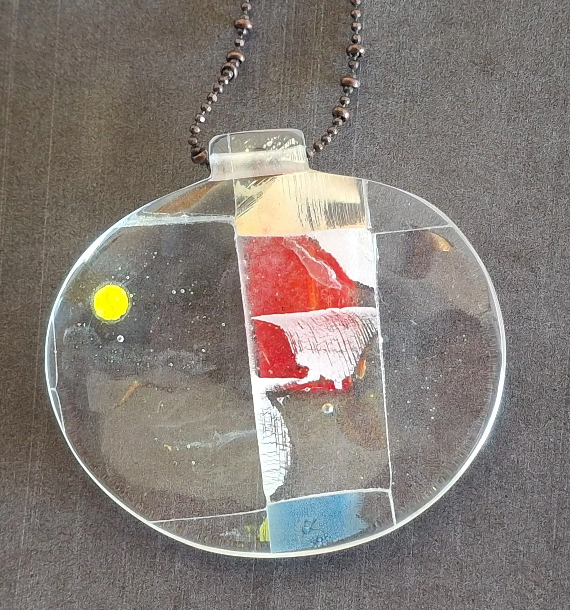 Orange, Blue, Yellow Circular Pendant