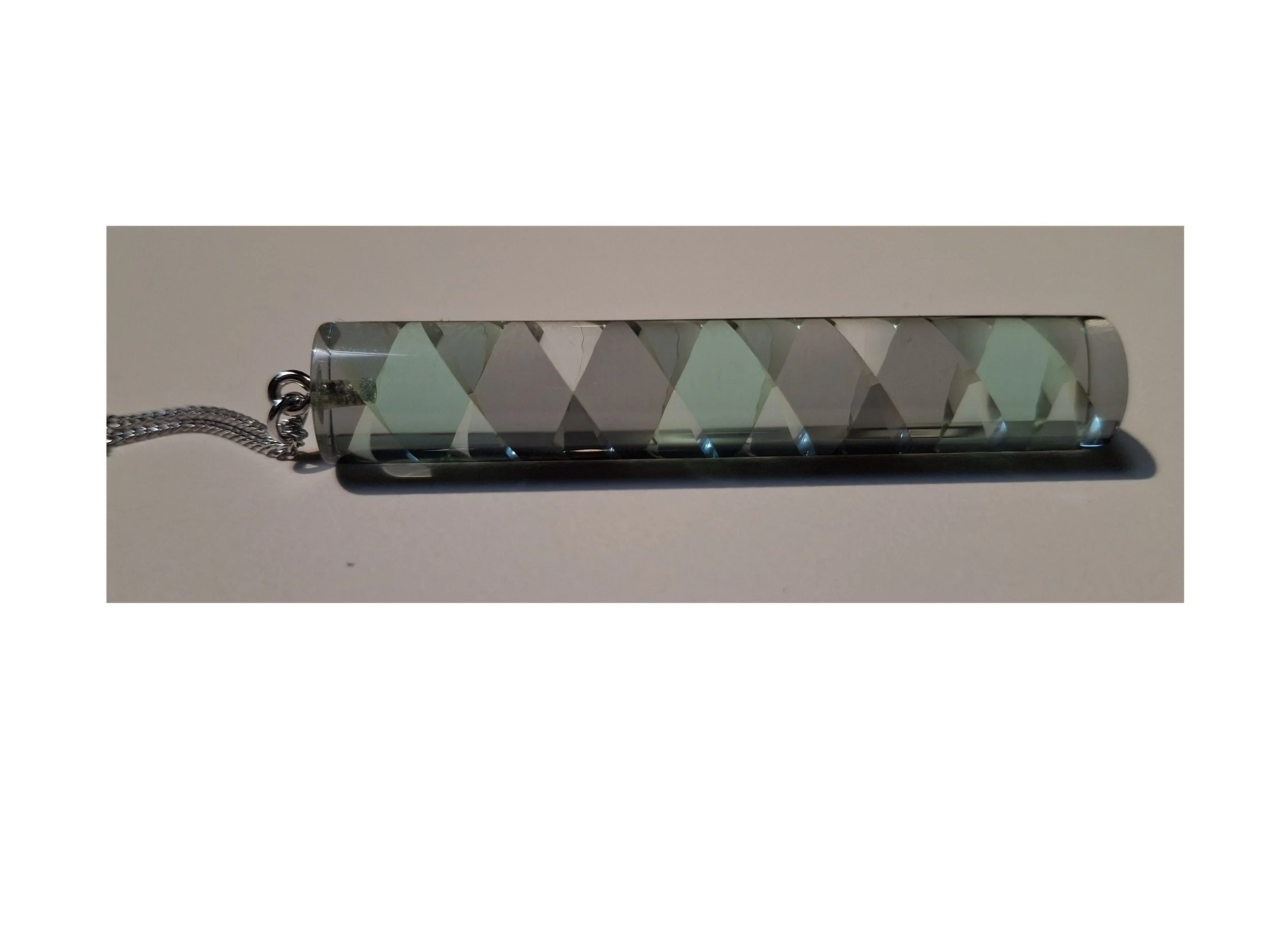 Yukako Kojima  Cylinder Pendant 154 Blue gray Clear 2.jpg