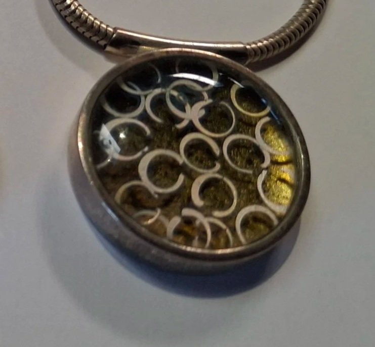 Circular Pendant, Olive