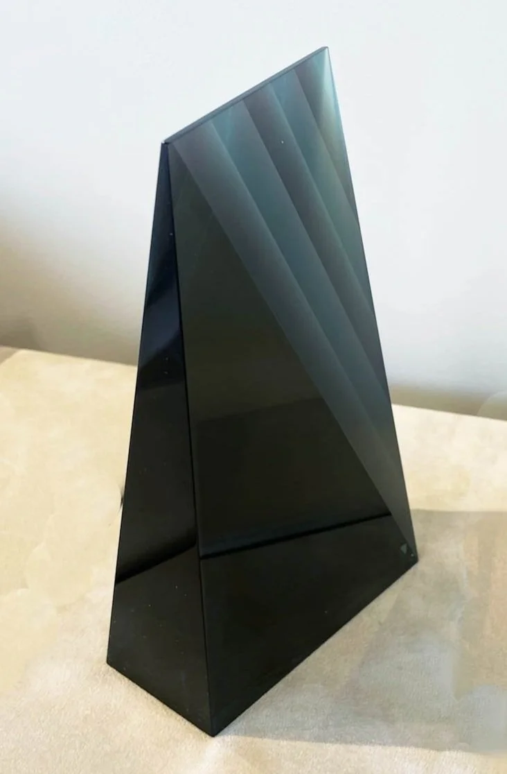 Glass_Kojima, Yukako_Layers of light angled_Laminated, cut, polished Sheet Glass_2x3x2_thre quarter view.jpg