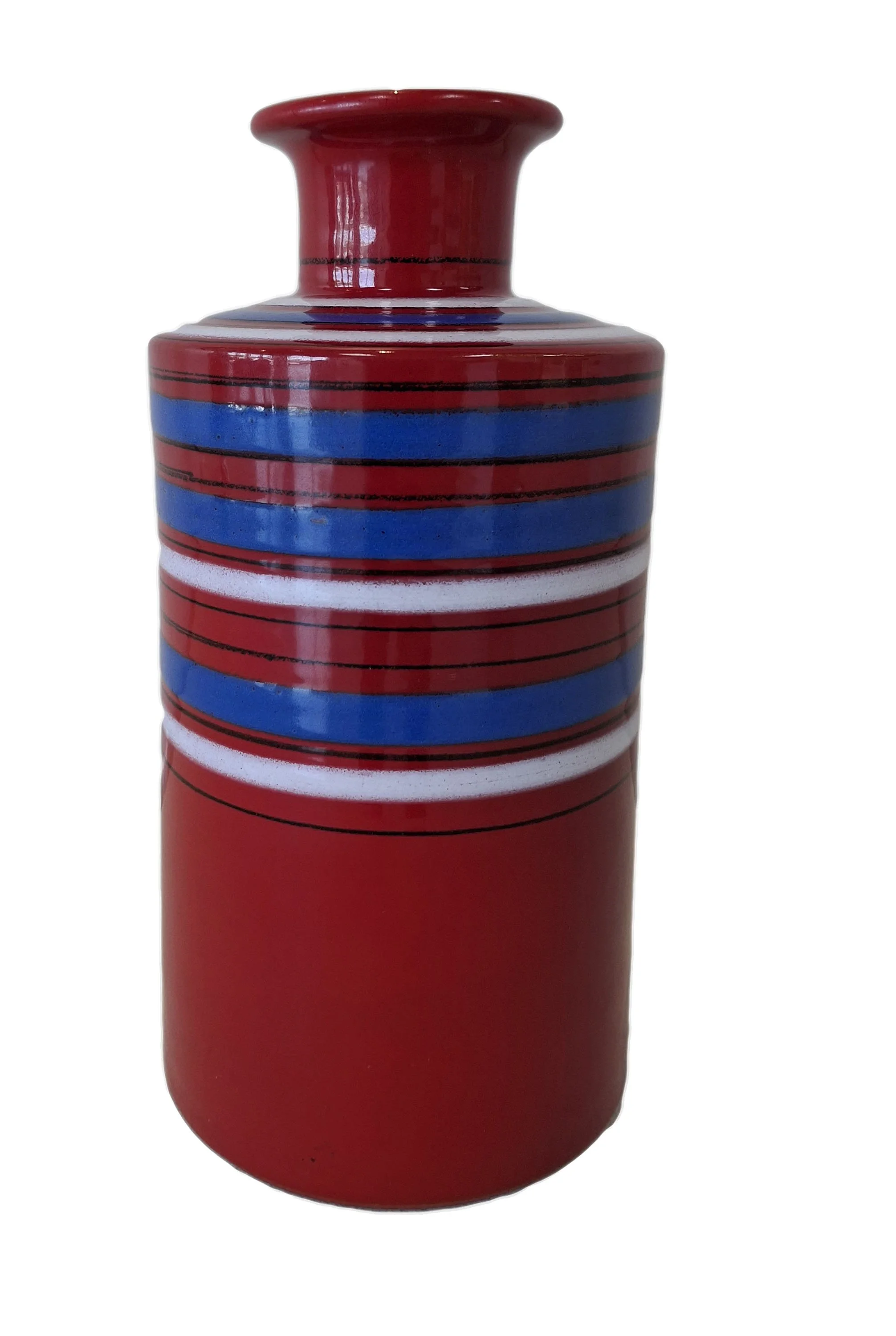 Red, Blue, White, and Black Vase