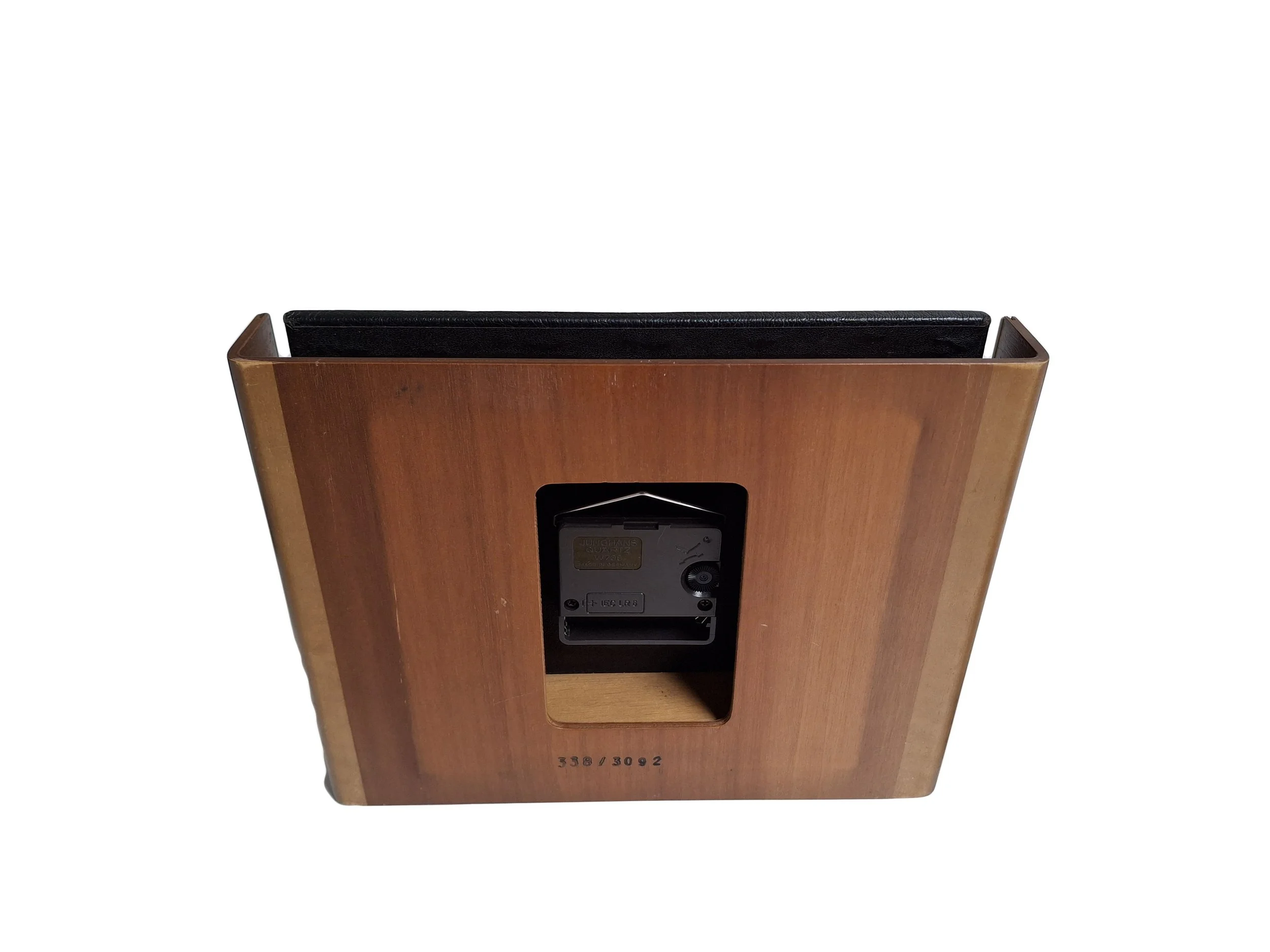 Junghans Leather Wall clock black Brown.jpg