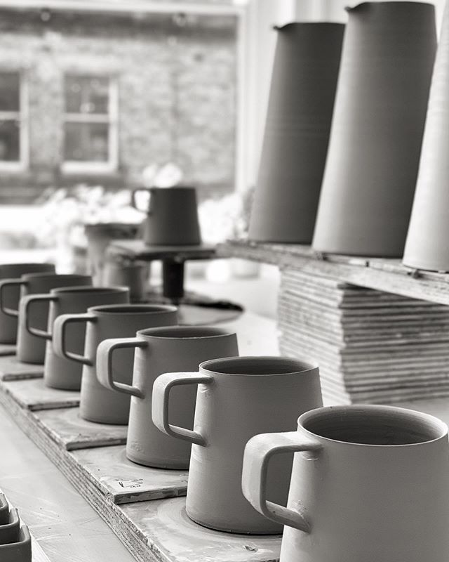 a day of handle-ing mugs &amp; jugs, with @marta_ozog_ceramics 
#arranstreeteast #contemporaryceramics #pottery #craft