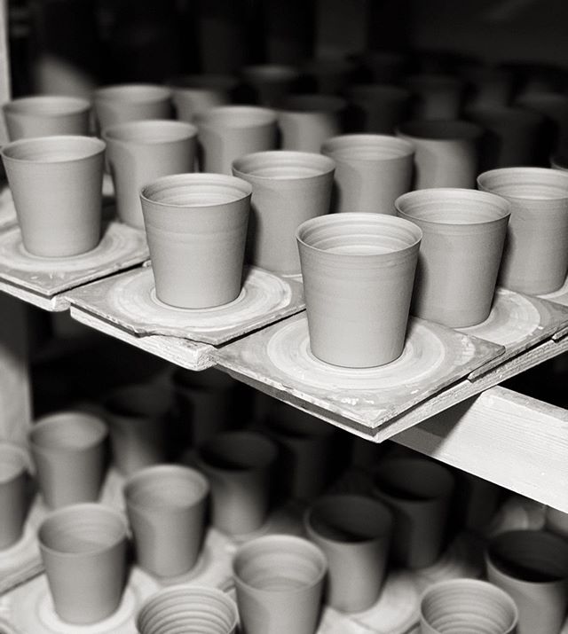 many mugs. before/after handles. 
#workphoto #contemporaryceramics #pottery #craft #arranstreeteast