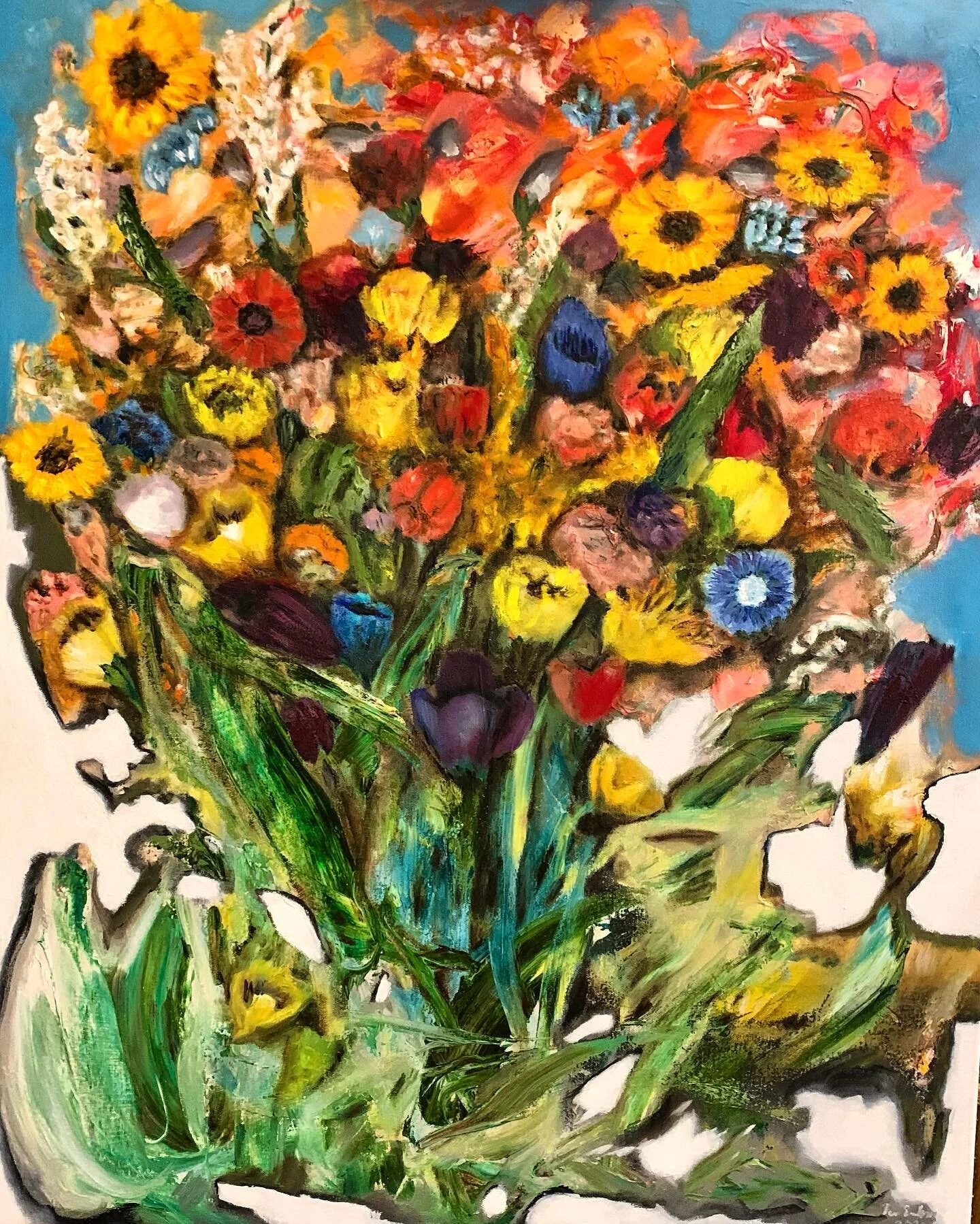 #contemporaryart #contemporarypainting #oilpainting #flowers #flowerpainting #emergentartist #VesaSuksi #art #arteveryday  #nopainnogain